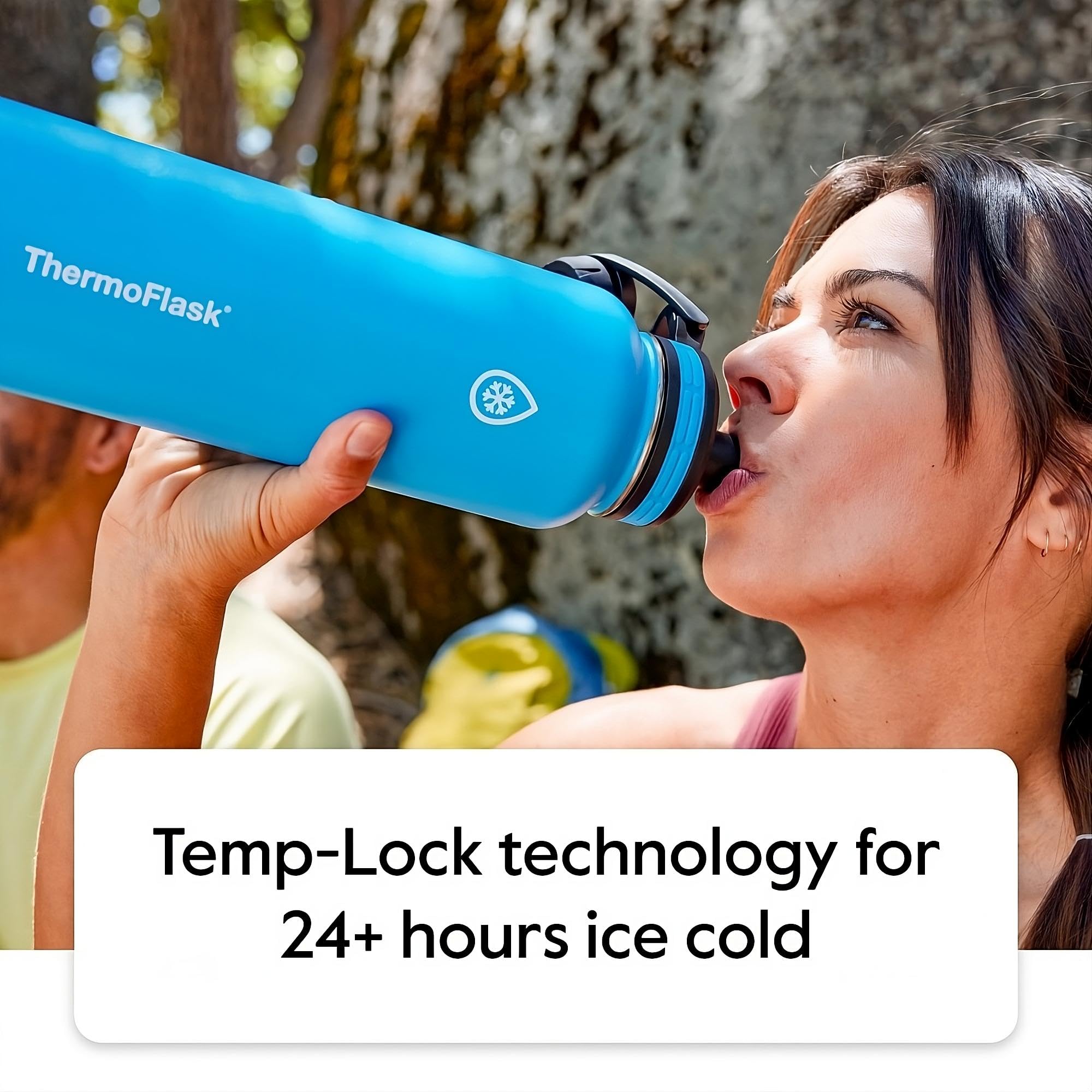 ThermoFlask 40oz Stainless Steel Insulated Water Bottle with Spout Lid - Double Wall Vacuum Insulation, BPA-Free, Leak Proof - 2 Pack (Midnight/Stone) - Perfect for Gym, Hiking, Travel & Outdoor Activities