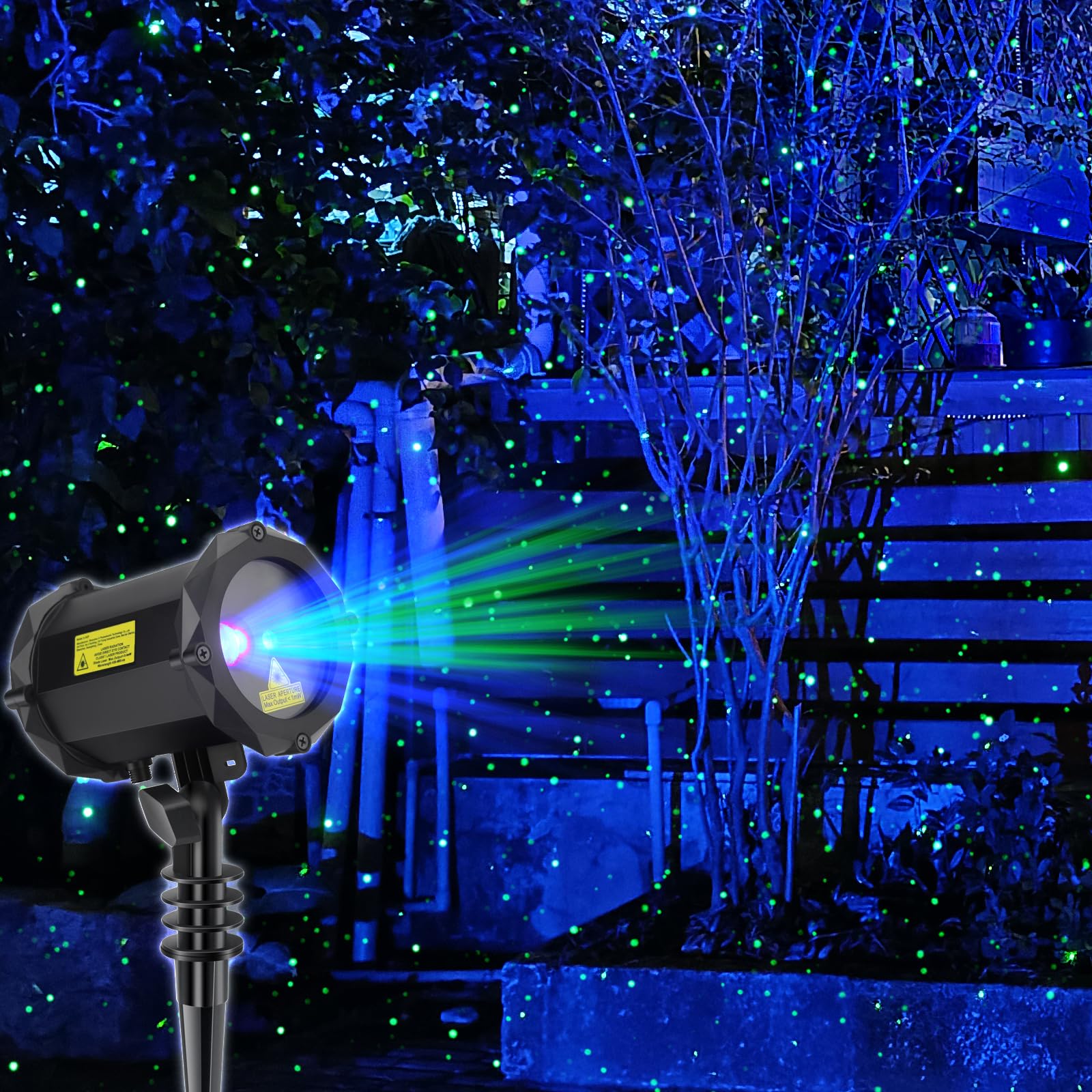 Firefly Garden Lights Laser Star Projector - Outdoor Decorative Lighting with Blue Nebula Effect for Garden, Patio, Yard & Indoor Use | Perfect for Parties, Weddings & Relaxing Nights