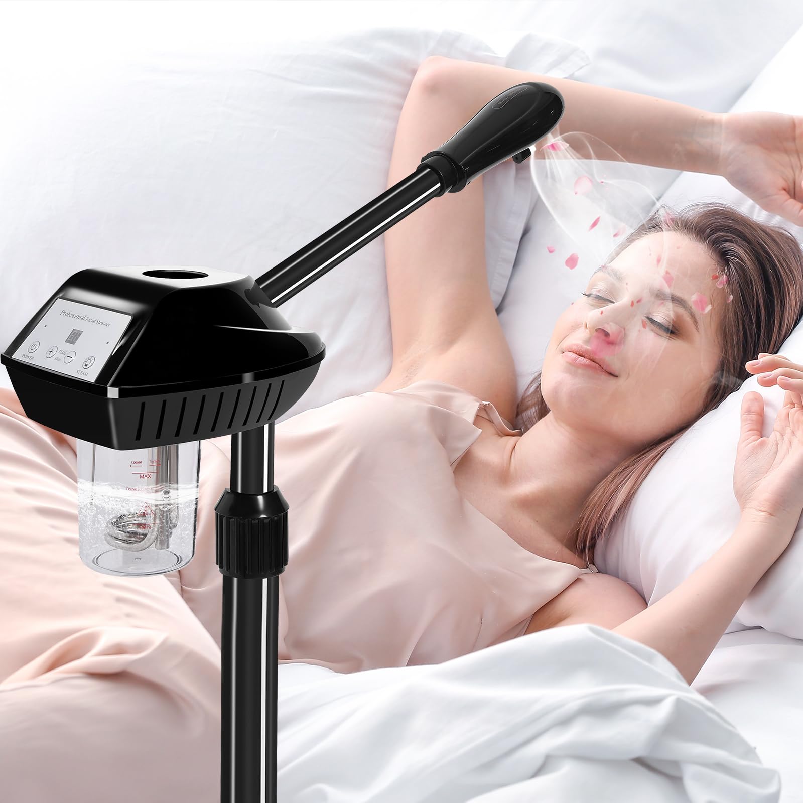 Professional Face Steamer with Wheels - Ozone Facial Steamer for Deep Cleansing & Skin Hydration | Perfect for Spa, Salon & At-Home Skincare Routine