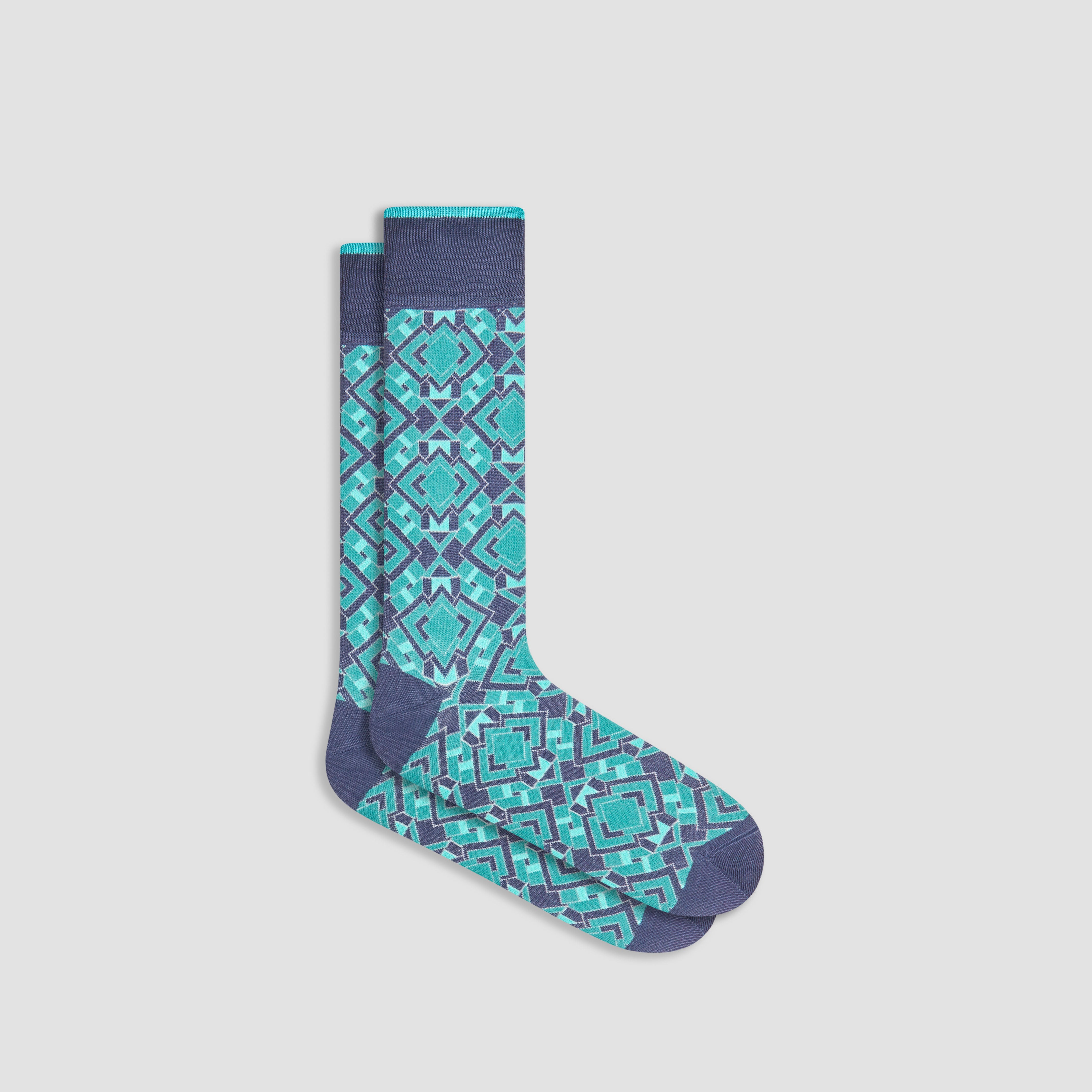 Stylish Geometric Print Mid Calf Socks for Women & Men - Trendy Crew Length Casual & Athletic Socks - Perfect for Running, Gym, Workout & Everyday Wear