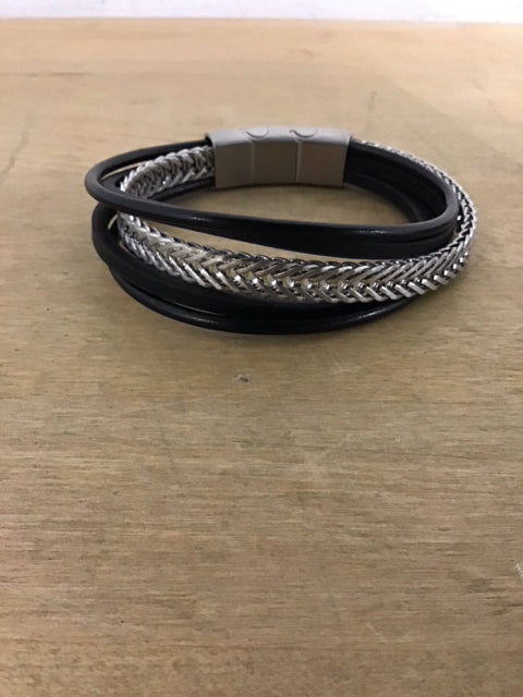 Italian Genuine Leather Silver Bracelet for Women - Elegant Handmade Jewelry Gift for Birthday, Anniversary & Special Occasions