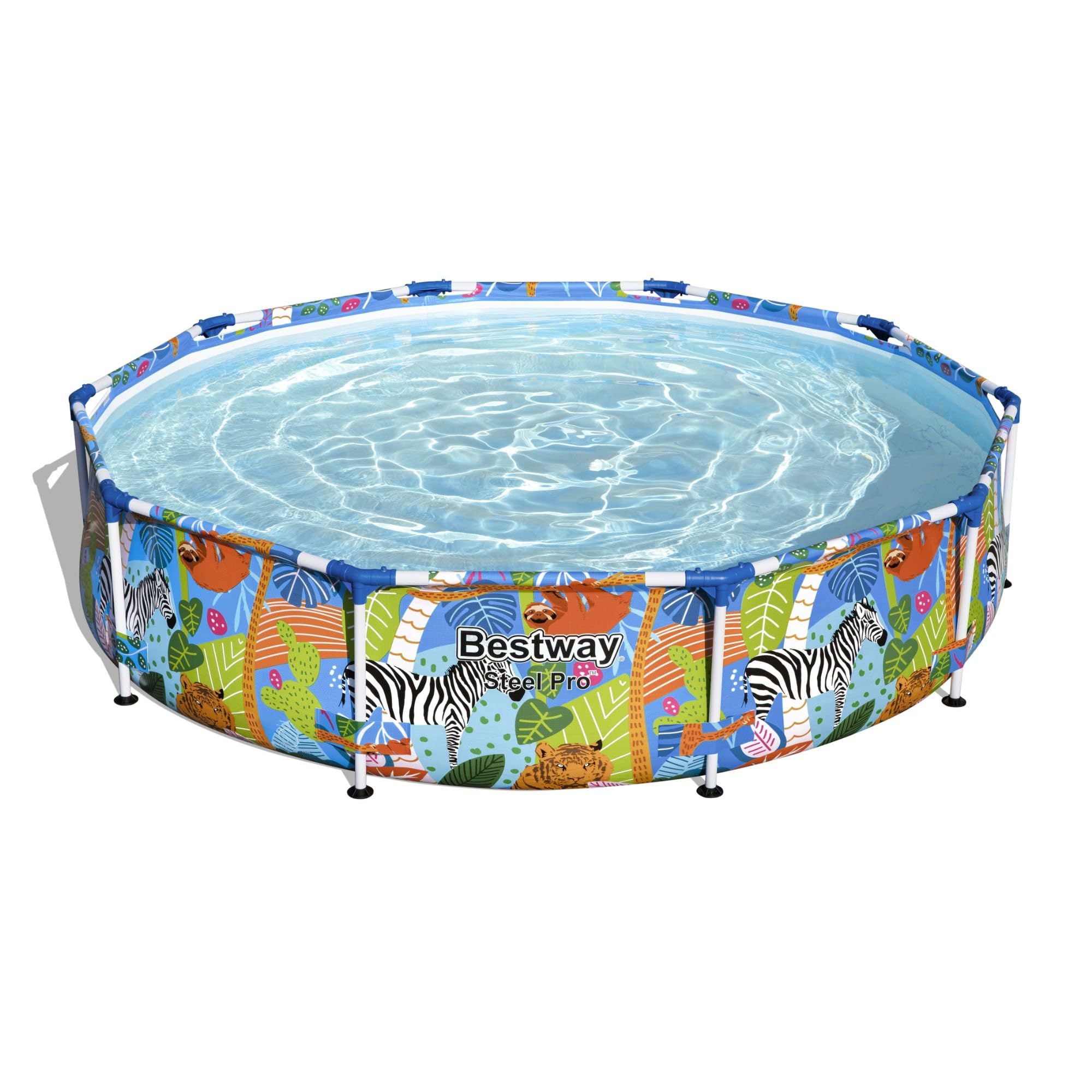 Bestway Safari 10FT Round Above Ground Steel Frame Swimming Pool - Durable Outdoor Garden Pool for Kids & Adults - Perfect for Backyard, Summer Fun, and Family Gatherings
