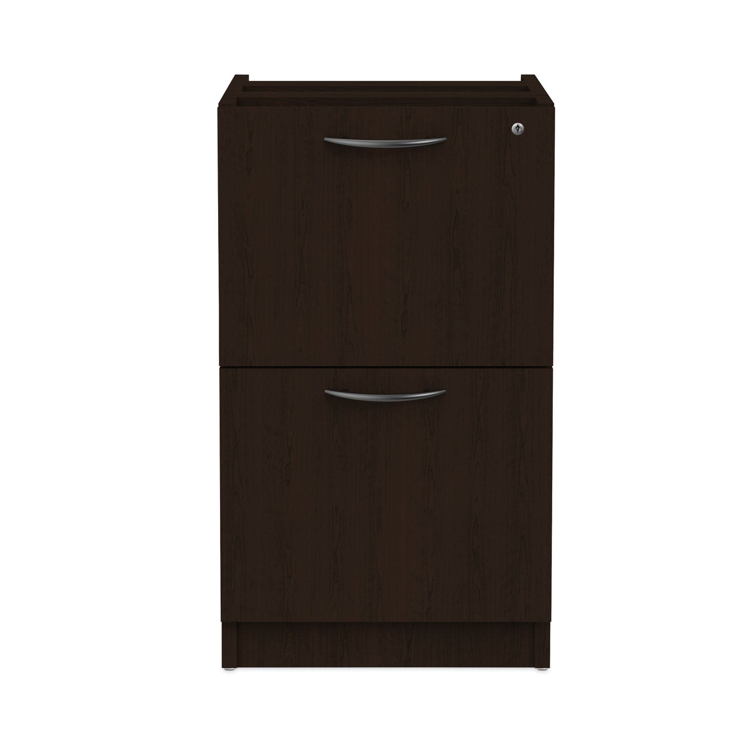 Alera Valencia Series Full Pedestal File Cabinet - 2 Drawer Legal/Letter Size Storage - Left or Right Opening - Espresso Finish (15.63