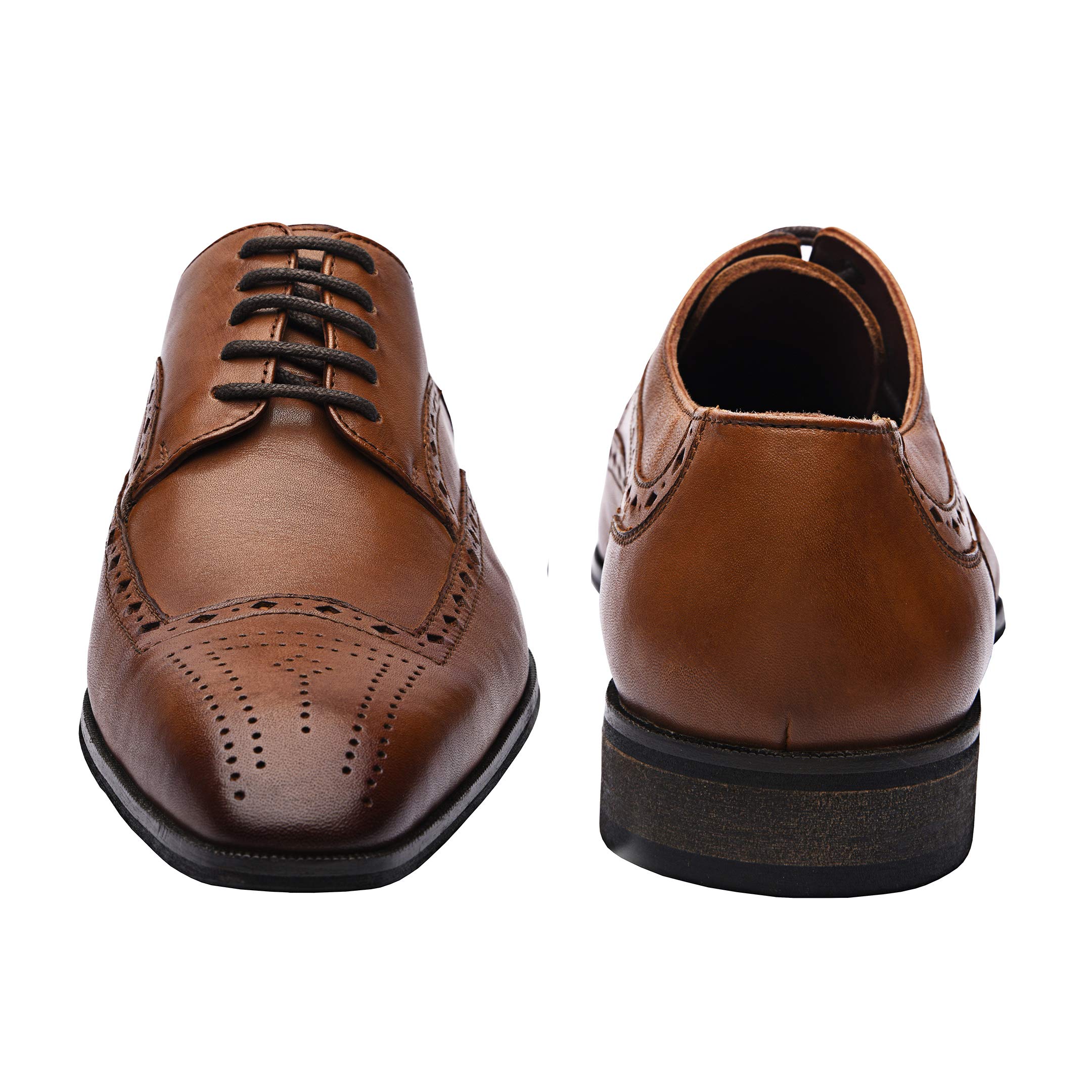 Genuine Leather Dress Shoes for Men | Italian Oxford Formal Shoes | Handcrafted with Leather Sole | Perfect for Weddings, Business & Special Occasions