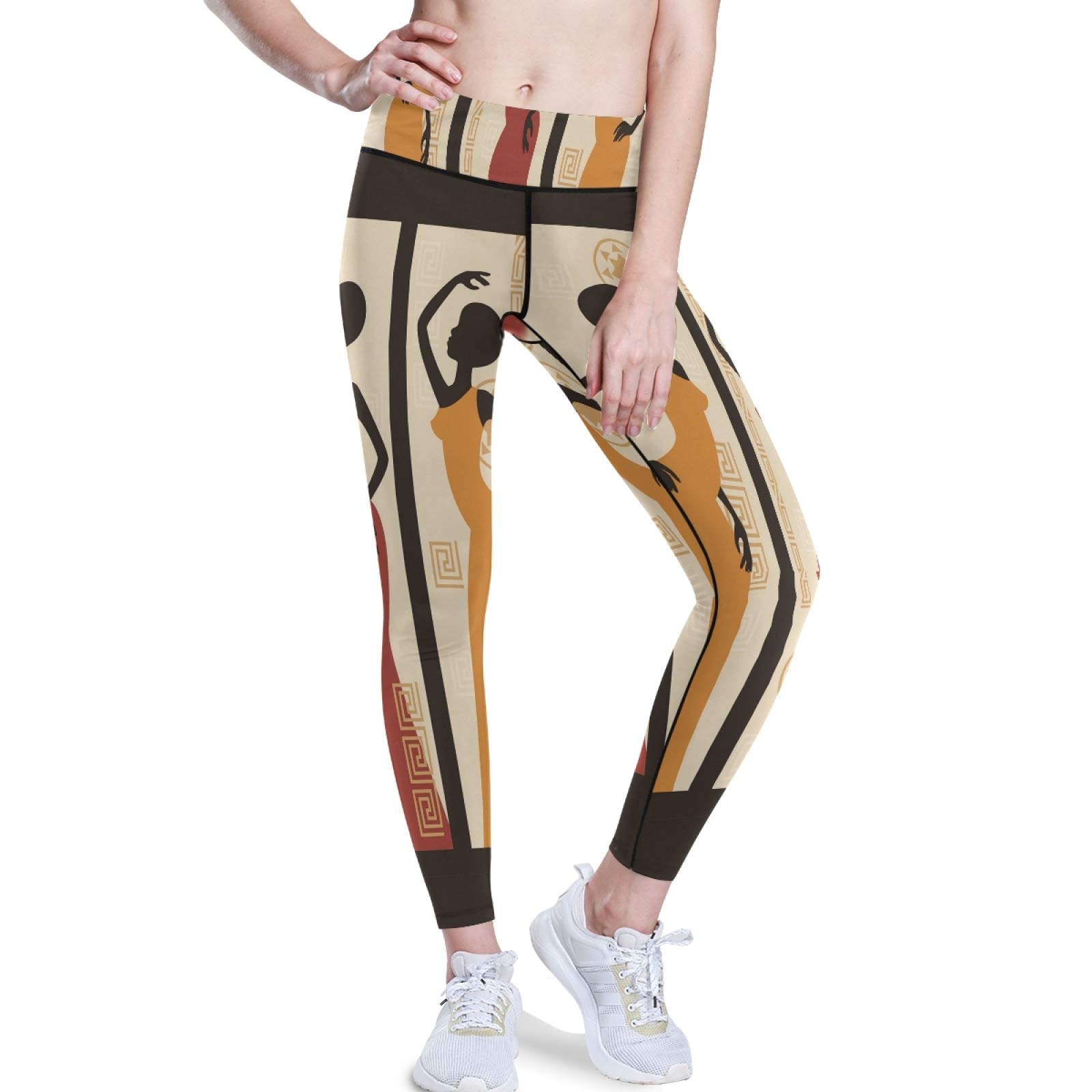 Afro Black Women's High Waist Yoga Pants - Tummy Control Workout Leggings with Pockets for Running & Gym