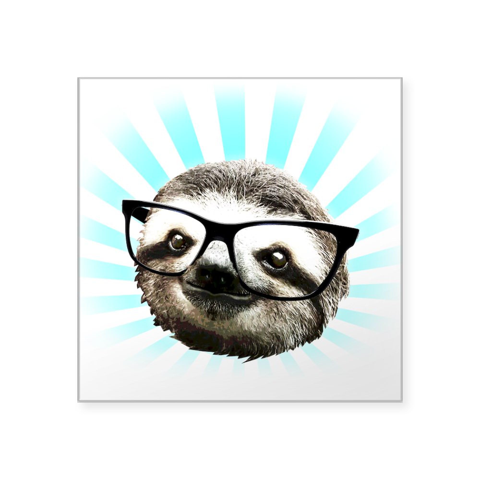 Cute Hipster Sloth Sticker - Waterproof Vinyl Bumper Decal for Cars, Laptops & Windows - Funny Animal Car Accessories for Sloth Lovers