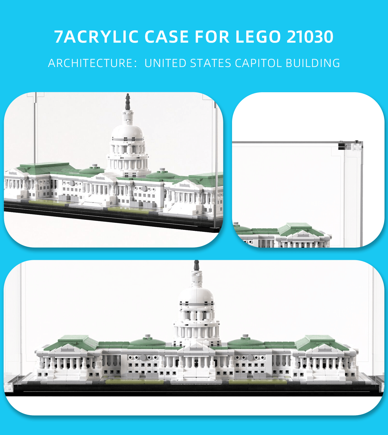 Premium Lego Architecture Display Case for United States Capitol Building 21030 - Showcase & Protect Your Collectible Model - Perfect for Home Office, Gift, or Museum Display