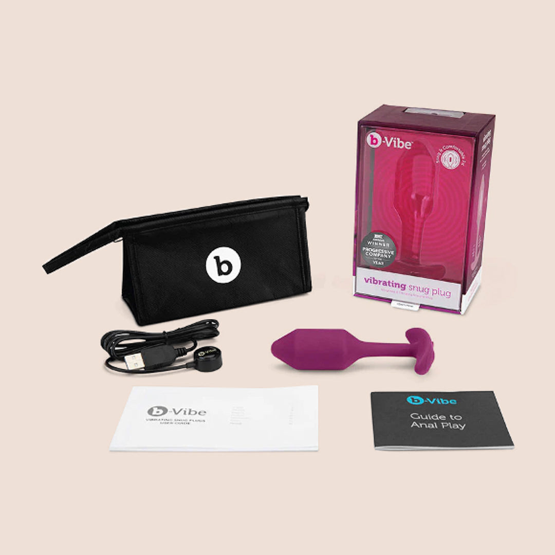 B Vibe Vibrating Snug Plug 2 - Rechargeable Weighted Silicone Butt Plug for Enhanced Pleasure & Comfort | Perfect for Couples Play & Solo Exploration