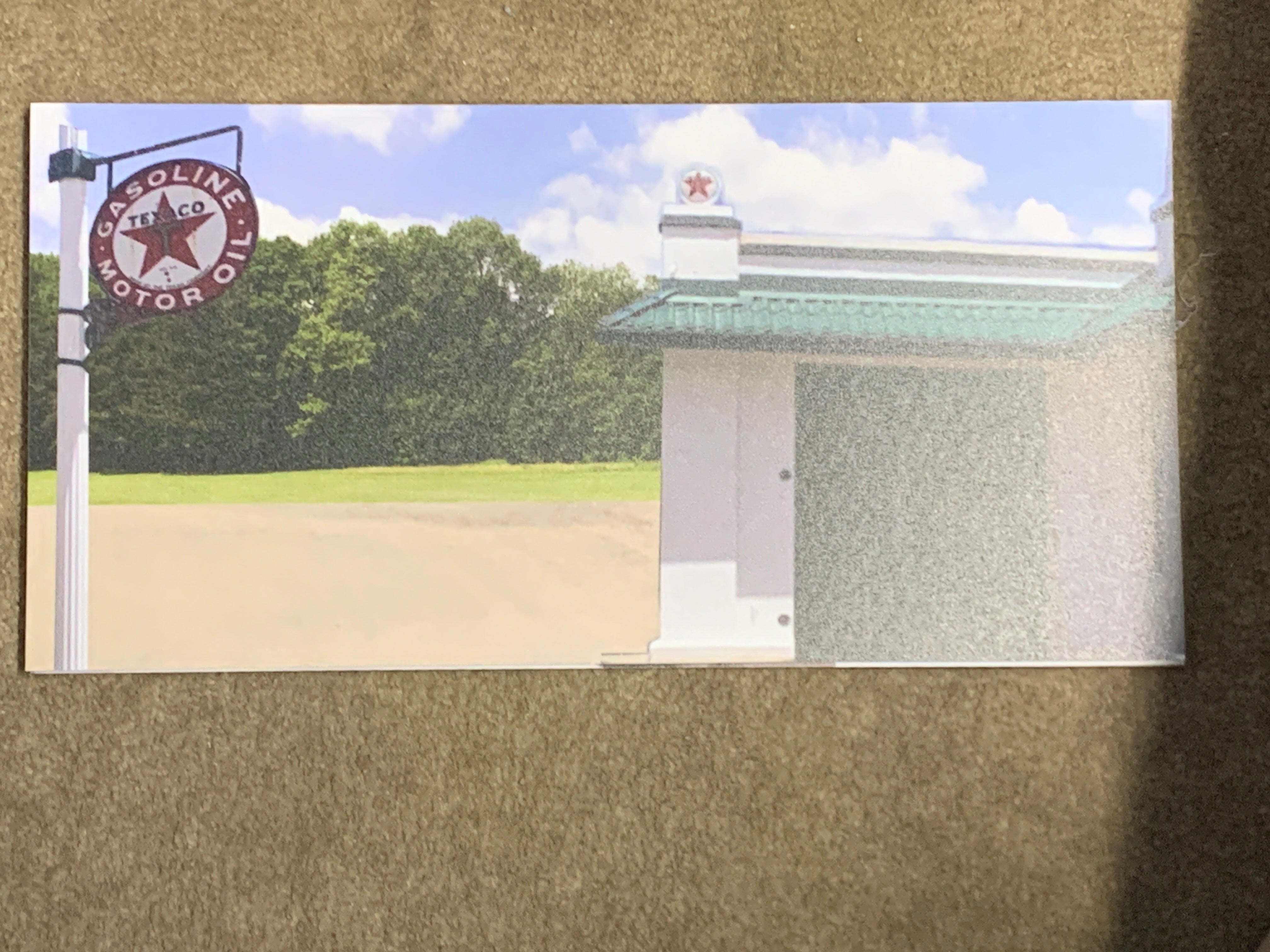 Vintage Texaco Gas Station Photo Backdrop - High-Quality Photography Background for Studio, Portraits & Themed Events