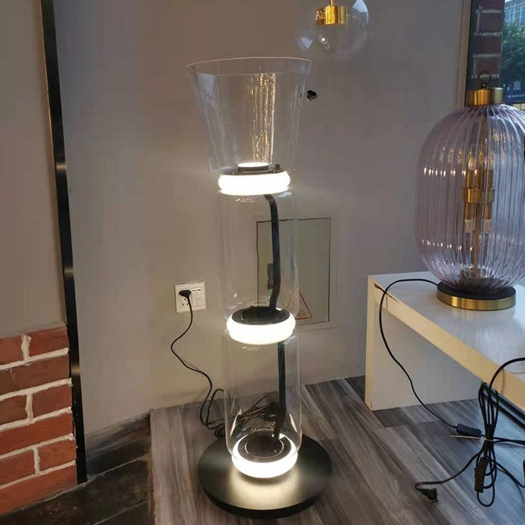 Modern LED Glass Floor Lamp - Bright Adjustable Standing Light for Living Room, Bedroom, Office - Stylish Home Decor Lighting for Reading & Relaxing