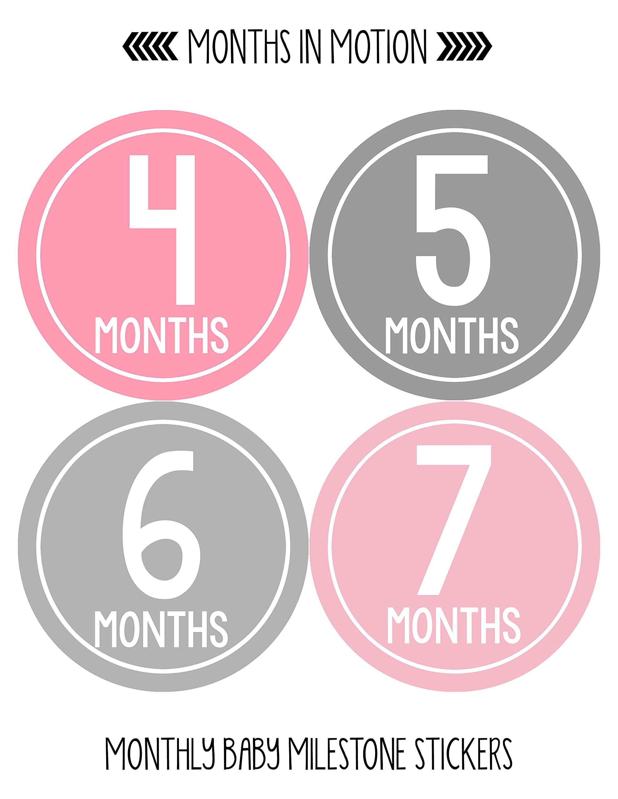 Baby Girl Milestone Stickers - Newborn Monthly Stickers Set of 20 - Perfect for Photo Shoots & Baby Albums