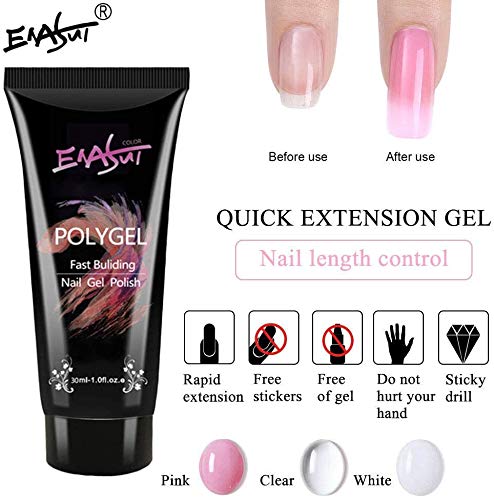 Poly Gel Nail Extension Kit - Professional Builder Gel for Quick & Easy Nail Extensions | DIY & Salon Use | Perfect for Home Manicures & Professional Nail Technicians