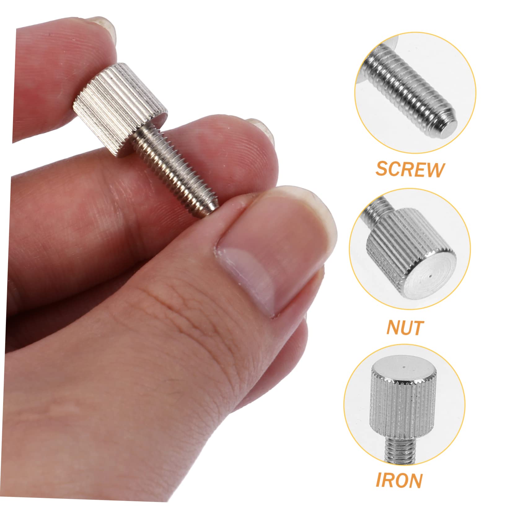 Mikikit 20pcs M5 Knurled Thumb Screws for Computer Case - Nickel-Plated Hand Screws for PC Cover, Motherboard, and Hardware Assembly - Perfect for DIY PC Builds and Computer Upgrades