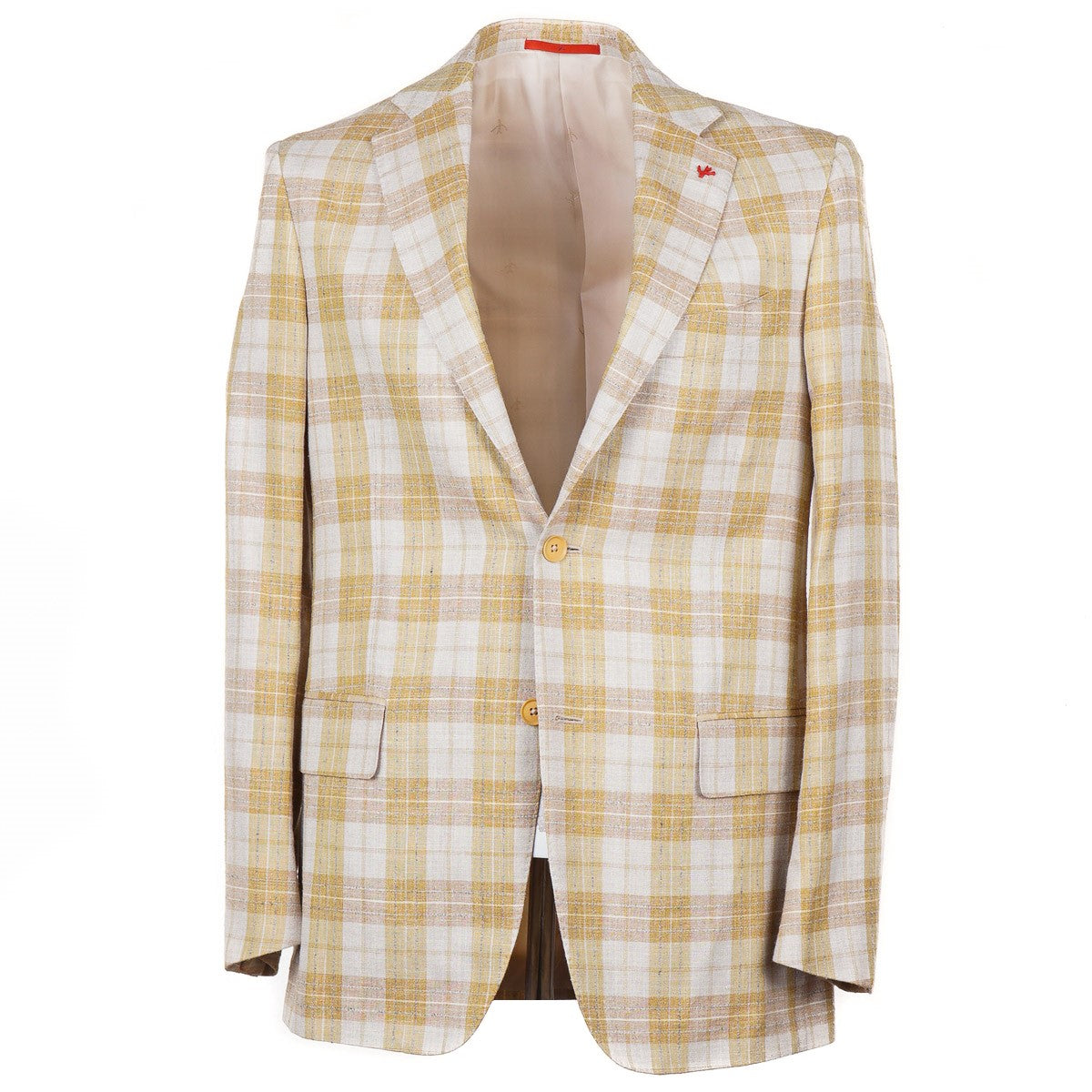 Isaia Men's Woven Silk Linen Wool Blazer - Premium Italian Sport Coat for Business, Weddings & Formal Events