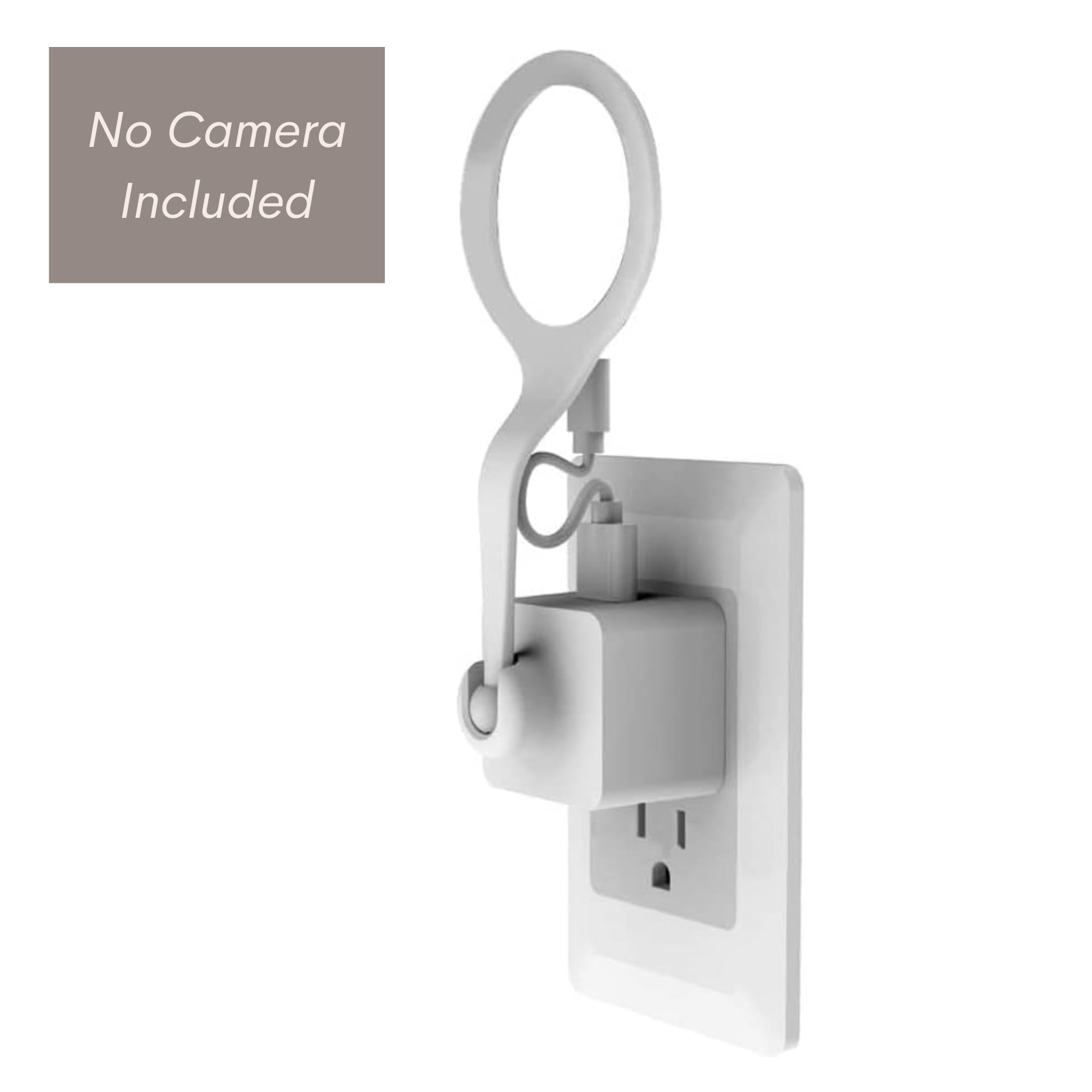 360° Adjustable USB Wall Charger Holder for Nest Cam Indoor Camera - 2 Pack White AC Outlet Mount with Ball Joint (Perfect for Home Security & Smart Device Charging)