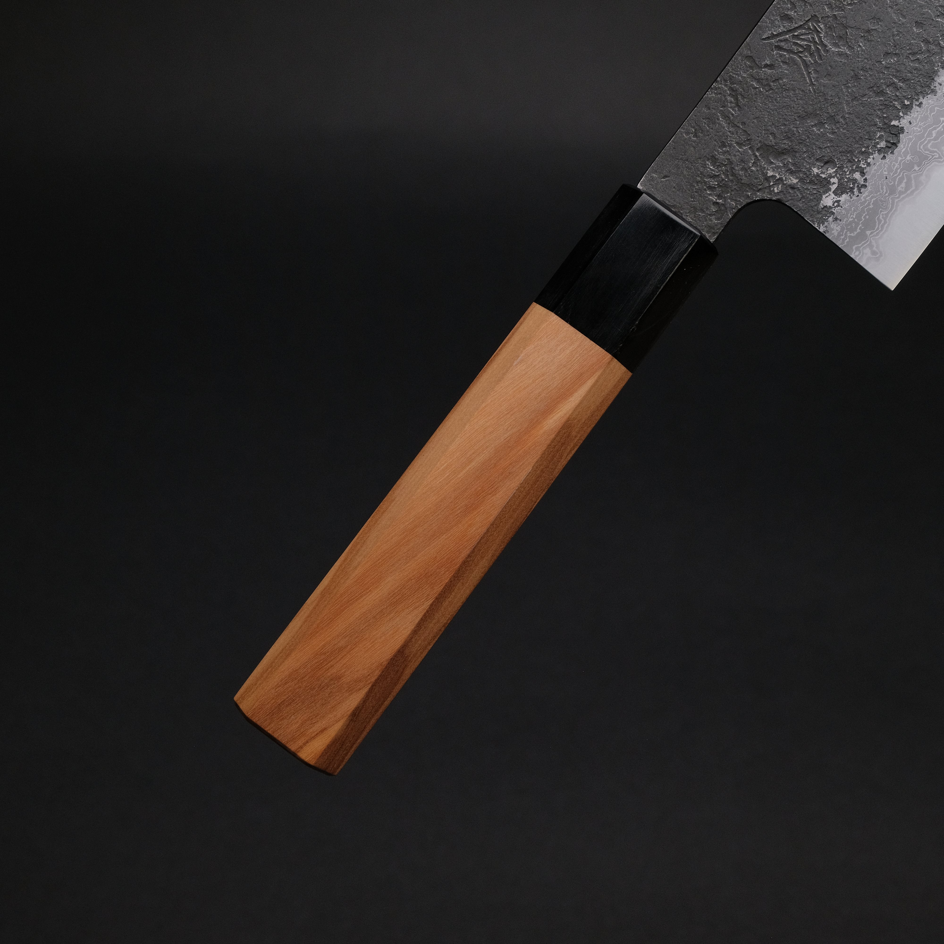 Ajikataya White #2 Nashiji Damascus Nakiri Knife 180mm - Olive Wood & Buffalo Horn Handle - Professional Japanese Vegetable Knife for Precise Chopping, Slicing, and Dicing in Home Kitchens
