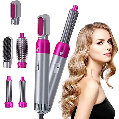 Drumstone 5-in-1 Hot Air Brush & Hair Dryer with 3 Temperature Settings - Curling Iron, Straightener & Blow Dryer in One | Detachable Design for Styling, Curling & Drying | Perfect for Home, Salon & Travel Use (12-Year Warranty Included)