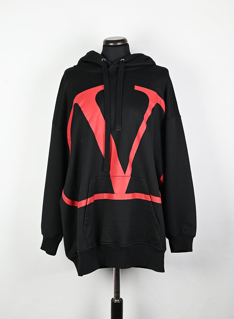 Valentino Black Hoodie with Oversized Logo - Size M | Stylish & Comfortable for Casual Wear & Street Fashion