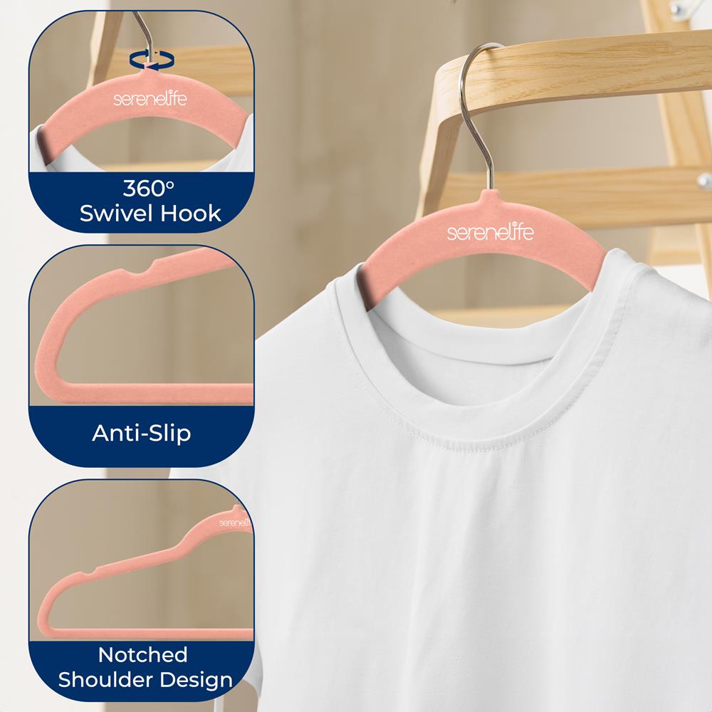 Non-Slip Velvet Hangers for Clothes - Space Saving Closet Organizer with No-Slip Design - Perfect for Dresses, Coats, and Delicate Garments (Set of 50) - Ideal for Home, Closet, and Travel Use