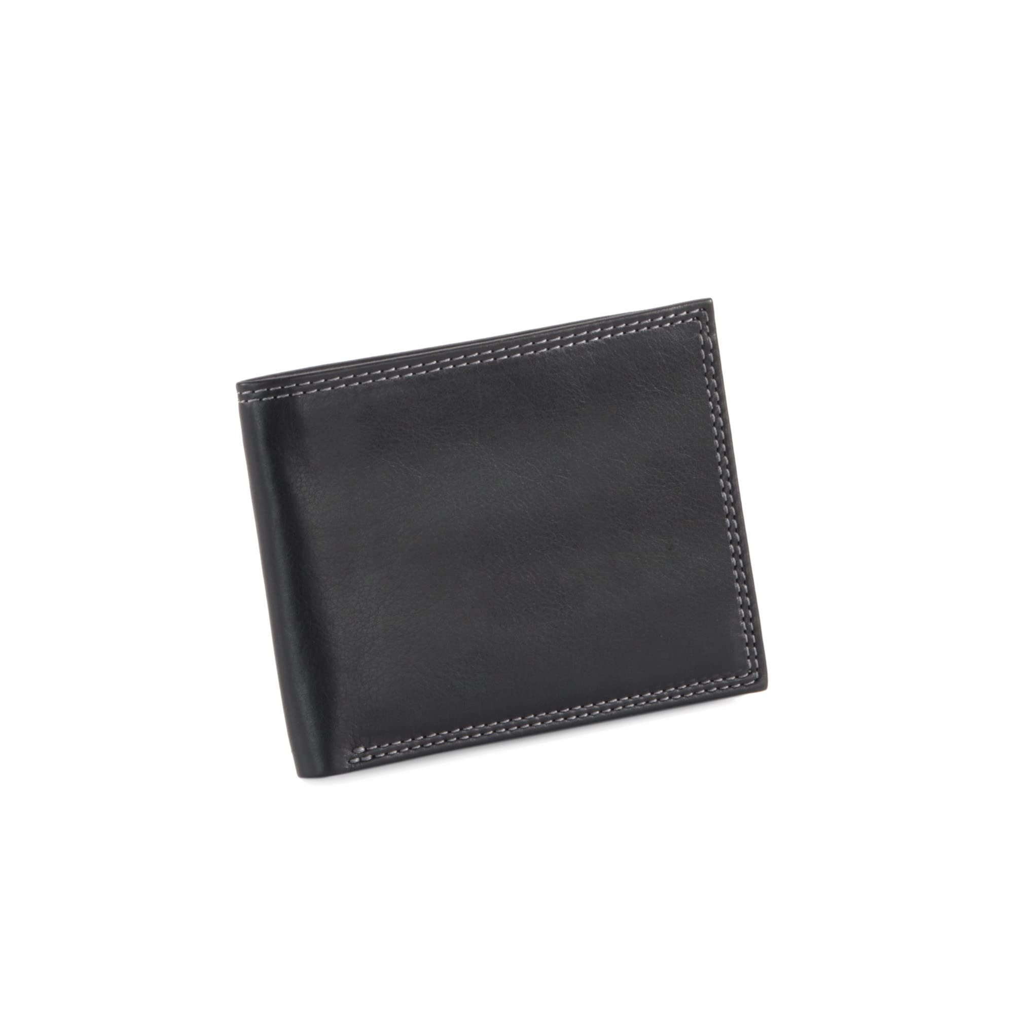 Premium Slim Bi-fold Leather Wallet for Men & Women – Genuine Full-Grain Leather, Multiple Card Slots & RFID Protection – Black (300720-BL) | Ideal for Everyday Use, Travel & Minimalist Lifestyle