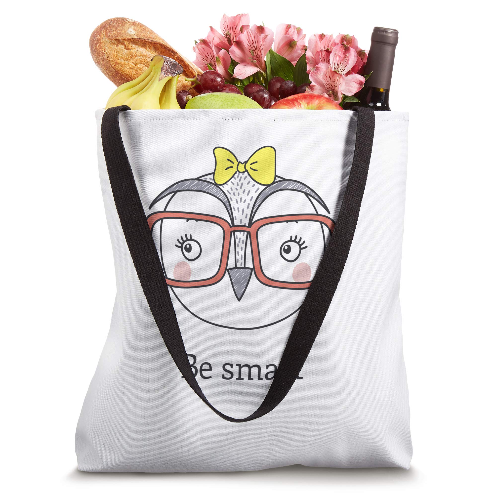 Smart Owl Tote Bag - Funny Cartoon Design for Work & School