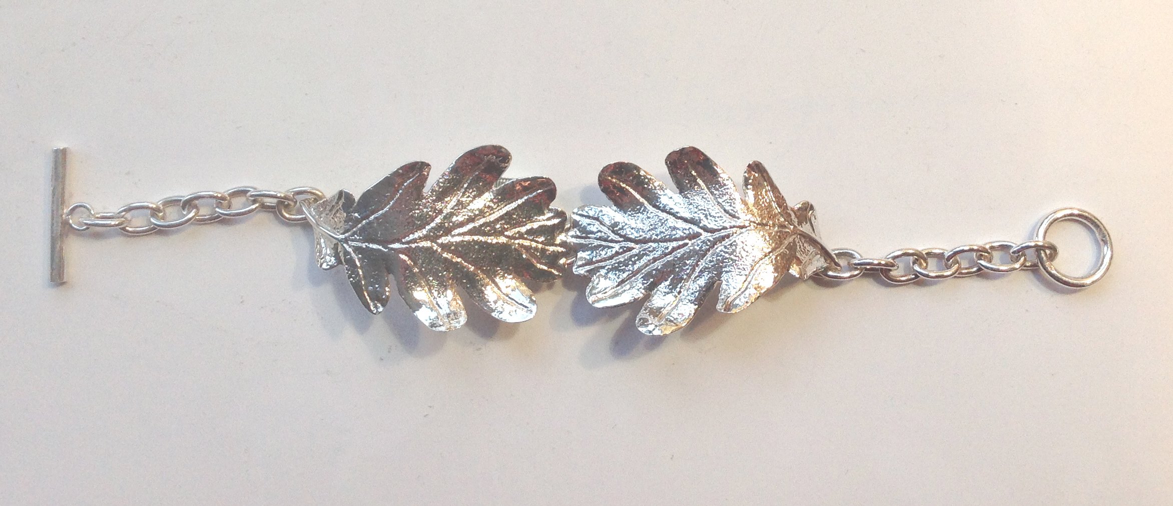 Handmade Sterling Silver Large Oak Leaf Bracelet - Elegant Nature-Inspired Jewelry for Women, Perfect for Everyday Wear, Gifts & Special Occasions