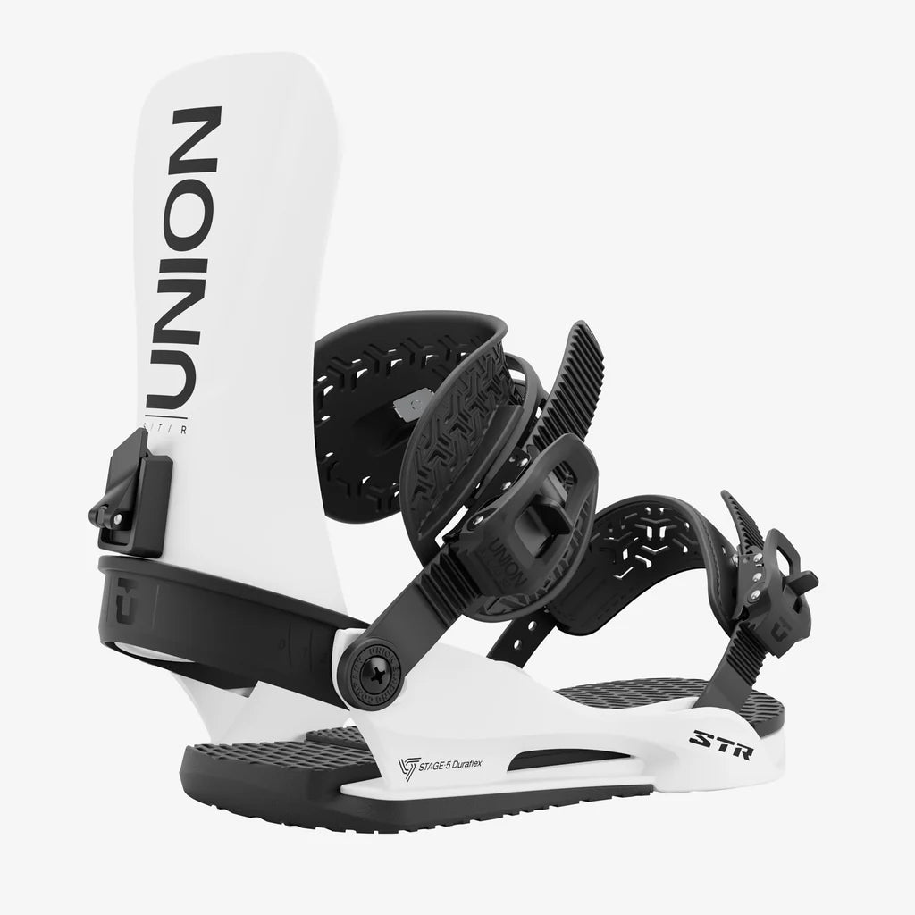 Union STR Binding 2025 White - Premium Snowboard Bindings for All-Mountain Riding & Freestyle Snowboarding