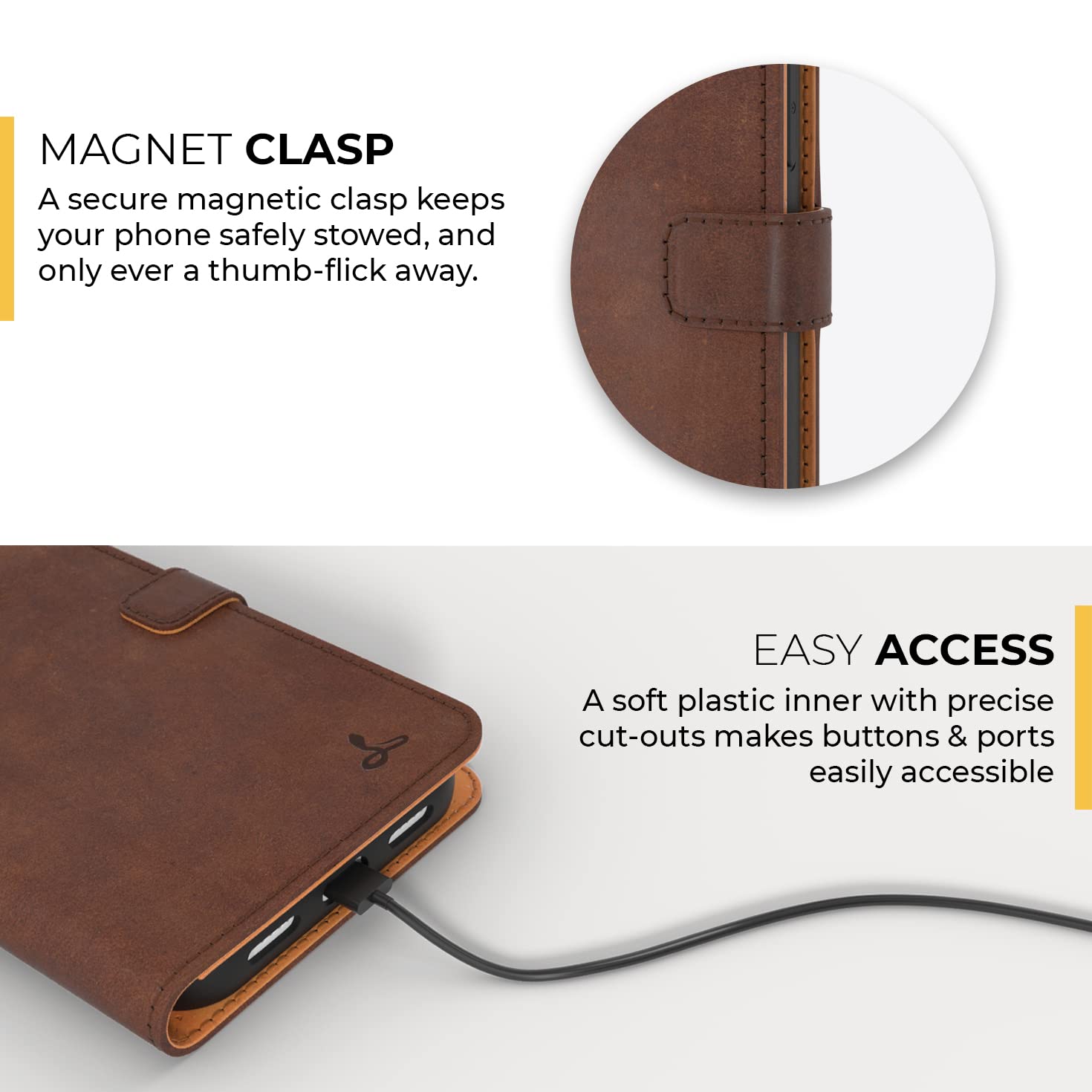 Premium Genuine Leather iPhone 13 Pro Max Wallet Case with Card Holder & Stand - Flip Folio Cover for iPhone 13 Pro Max (Brown) | Perfect for Business Travel, Daily Commute & Hands-Free Viewing