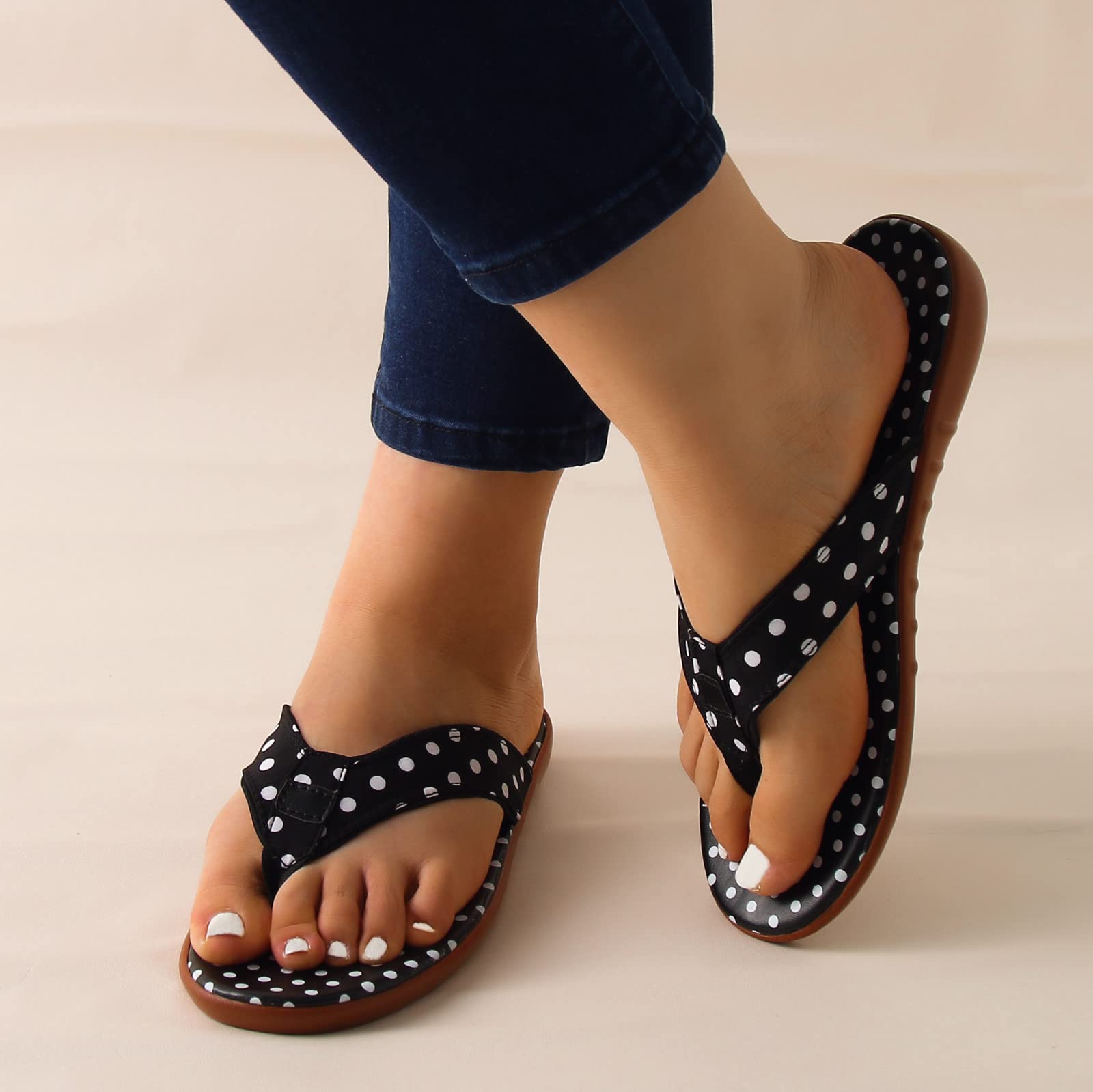 WILLBEST Women's Comfortable Flat Sandals - Non-Slip Summer Beach Wedge Slippers | Lightweight Thong Sandals for Walking, Travel & Outdoor Activities