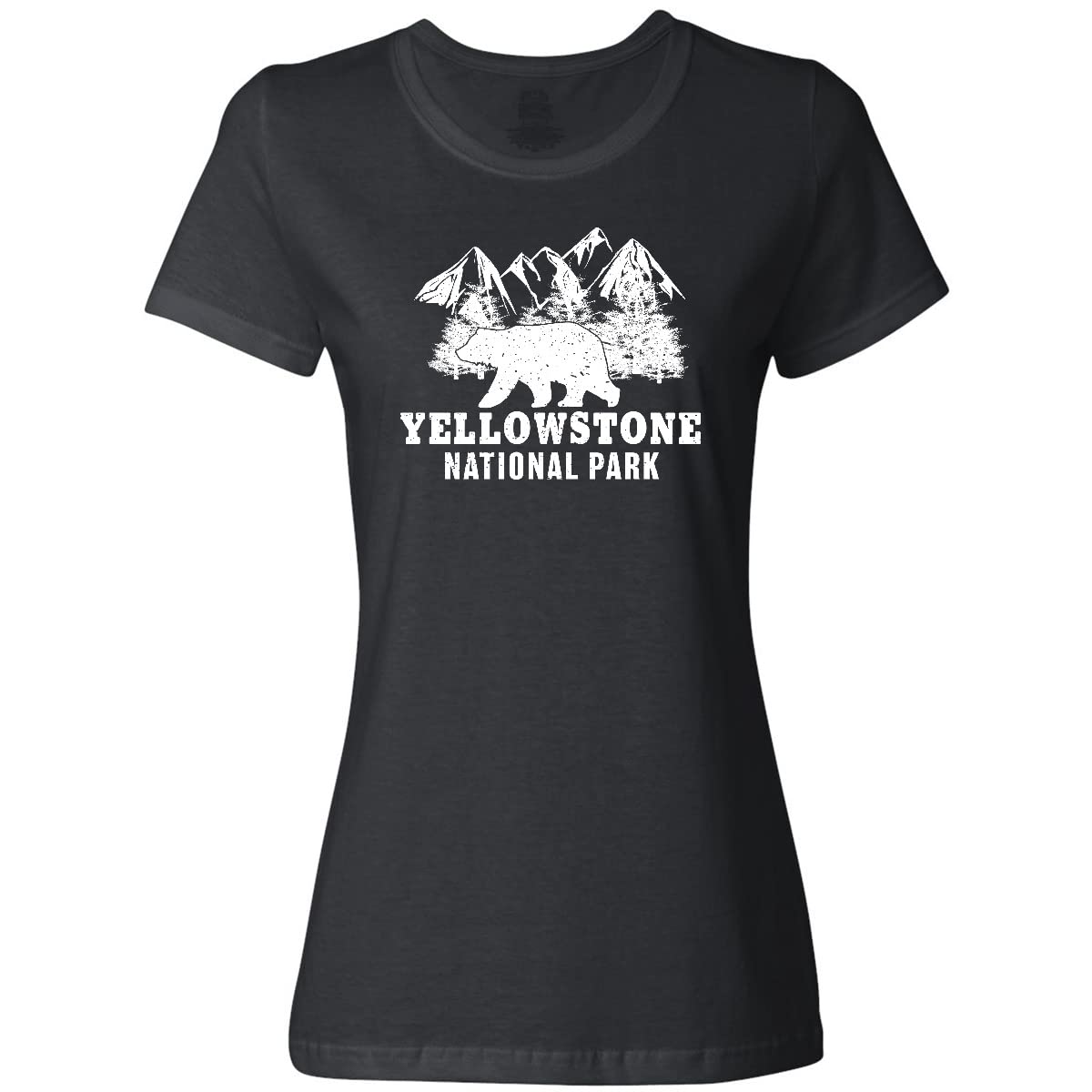 Yellowstone National Park Bear Mountains Women's T-Shirt | Graphic Nature Tee for Hiking & Outdoor Adventures
