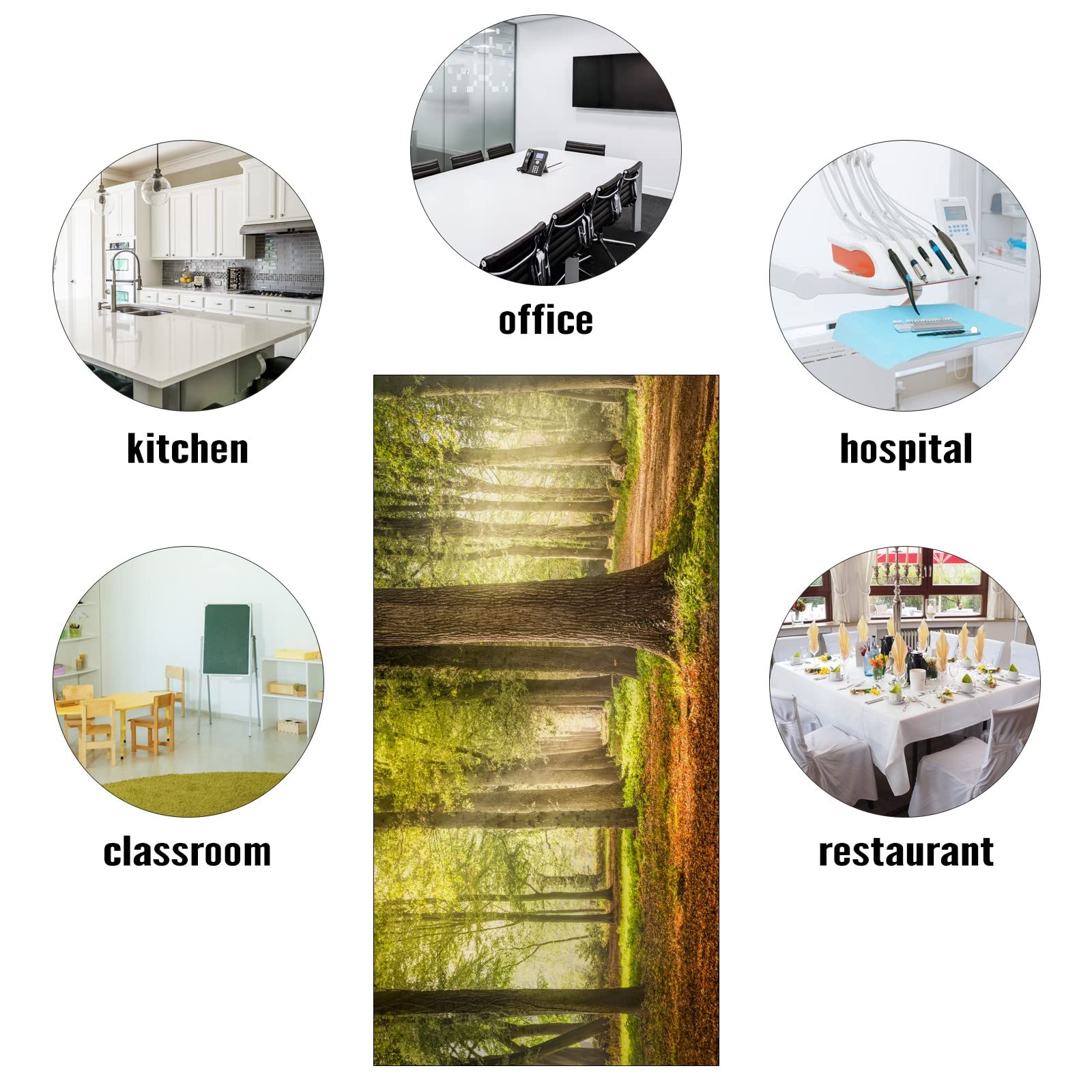 2x4 Flexible Decorative Light Diffuser Panels - Forest Trees Greenery Plants Nature Fluorescent Light Covers - Reduce Eye Strain & Headaches from Harsh Glare - Perfect for Office & Classroom Lighting