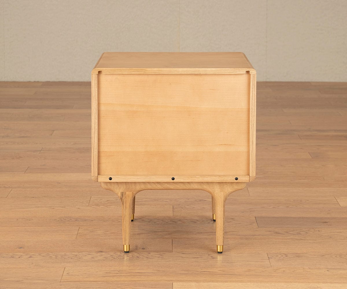 Hendrick Tambour Nightstand II - White Oak Nightstand with Storage, Modern Bedside Table for Bedroom - Perfect for Small Spaces & Apartment Living
