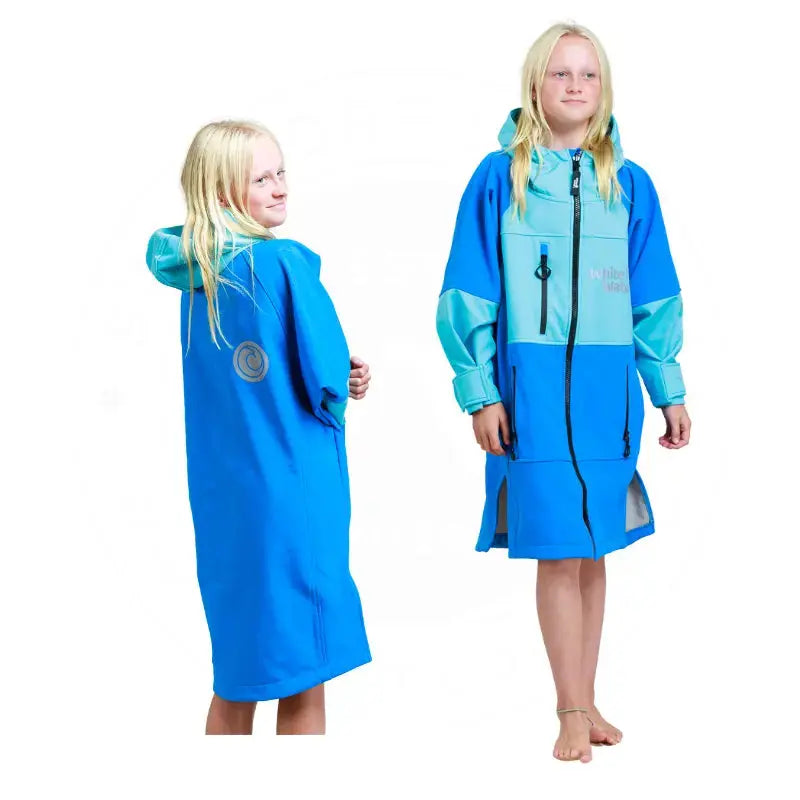Kids Swimming Robe with Hood - Soft Shell Unisex Swim Cover Up for Boys & Girls, Quick Dry Cobalt Blue Pool Robe - Perfect for Beach, Poolside & Water Park Activities