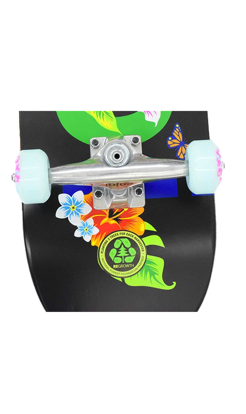 Enjoi Flowers Resin Skateboard Deck - Black 8.0 Inch Complete Skateboard for Street & Park Riding - Perfect for Beginners and Skaters