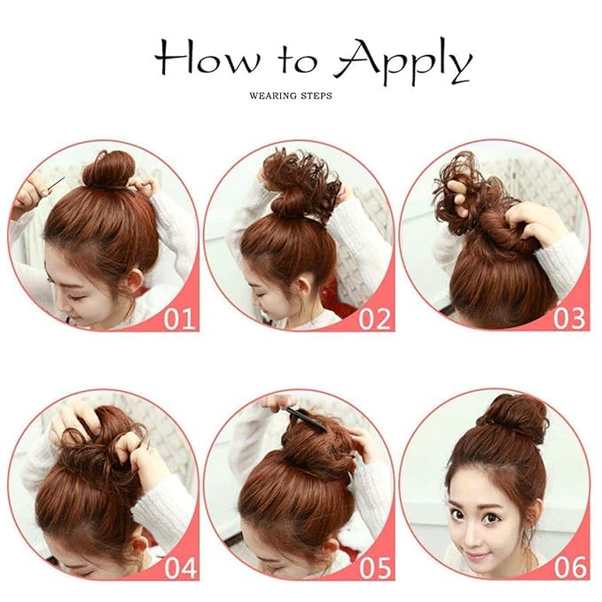 Trexee Brown Messy Bun Hair Extension with Elastic Band | Synthetic Hairpiece for Women & Girls | Perfect for Everyday Wear, Parties & Cosplay (1 Pack)