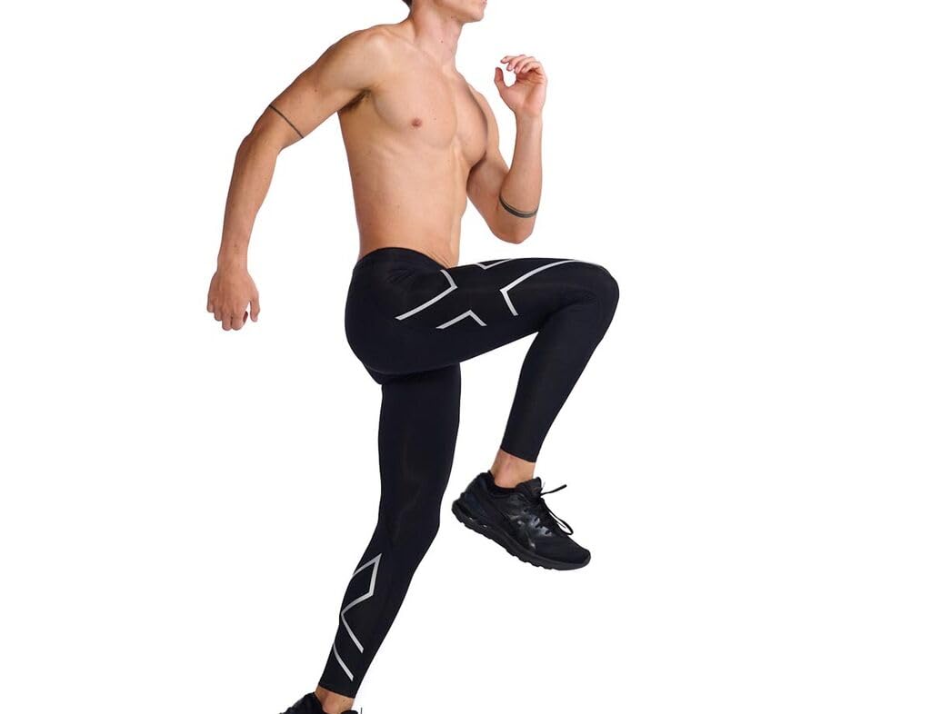 2XU Men's Core Compression Tights - Performance Enhancing & Muscle Recovery Workout Leggings for Running, Gym & Sports Training