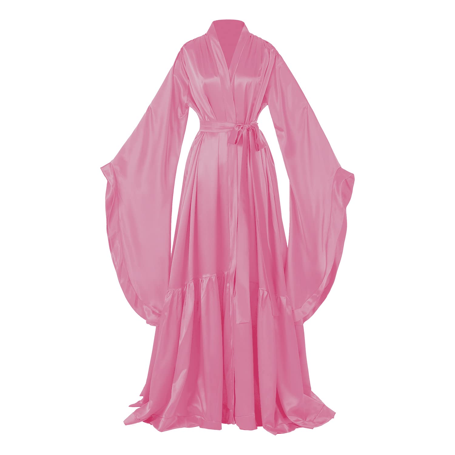 Elegant Silk Bridal Robe for Women - Old Hollywood Maternity Photoshoot & Lingerie Cover Up | Luxury Long Nightgown & Bathrobe for Bridal Shower, Honeymoon & Boudoir Photography