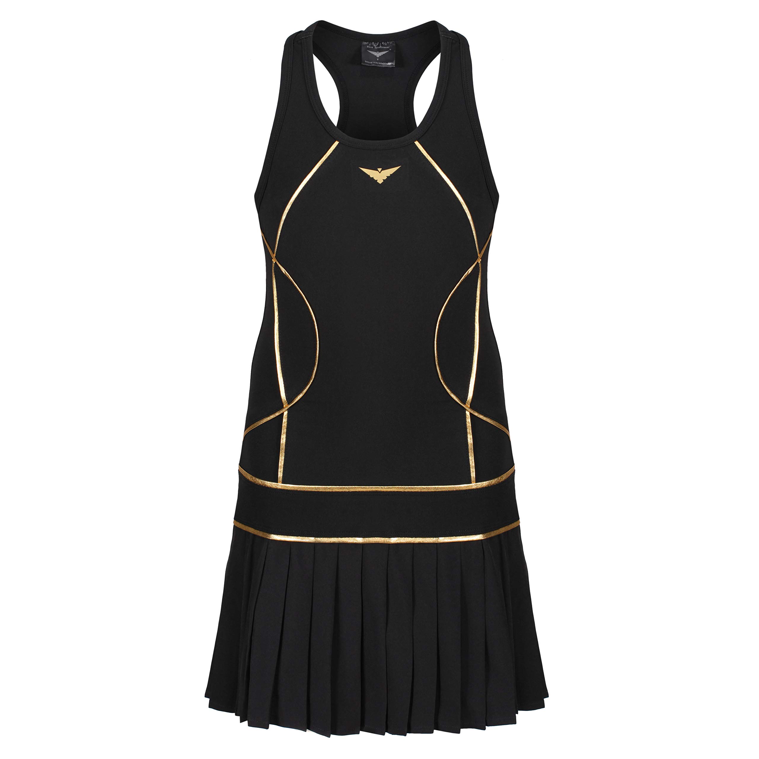 Girls White & Black Pleated Tennis Dress - Stylish Golf & Tennis Outfit for Girls - Perfect for Sports, Practice & Casual Wear