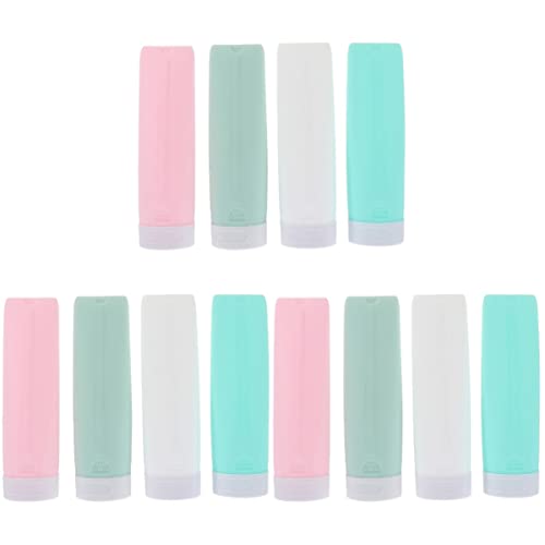 Beaupretty 12 Pack Silicone Travel Bottles Set - Leak Proof Squeeze Containers for Shampoo, Lotion & Toiletries | TSA Approved Airplane Toiletries | Perfect for Carry-On Luggage, Gym, Camping, Business Trips & Vacation Essentials | Compact Travel Accessories for Daily Use