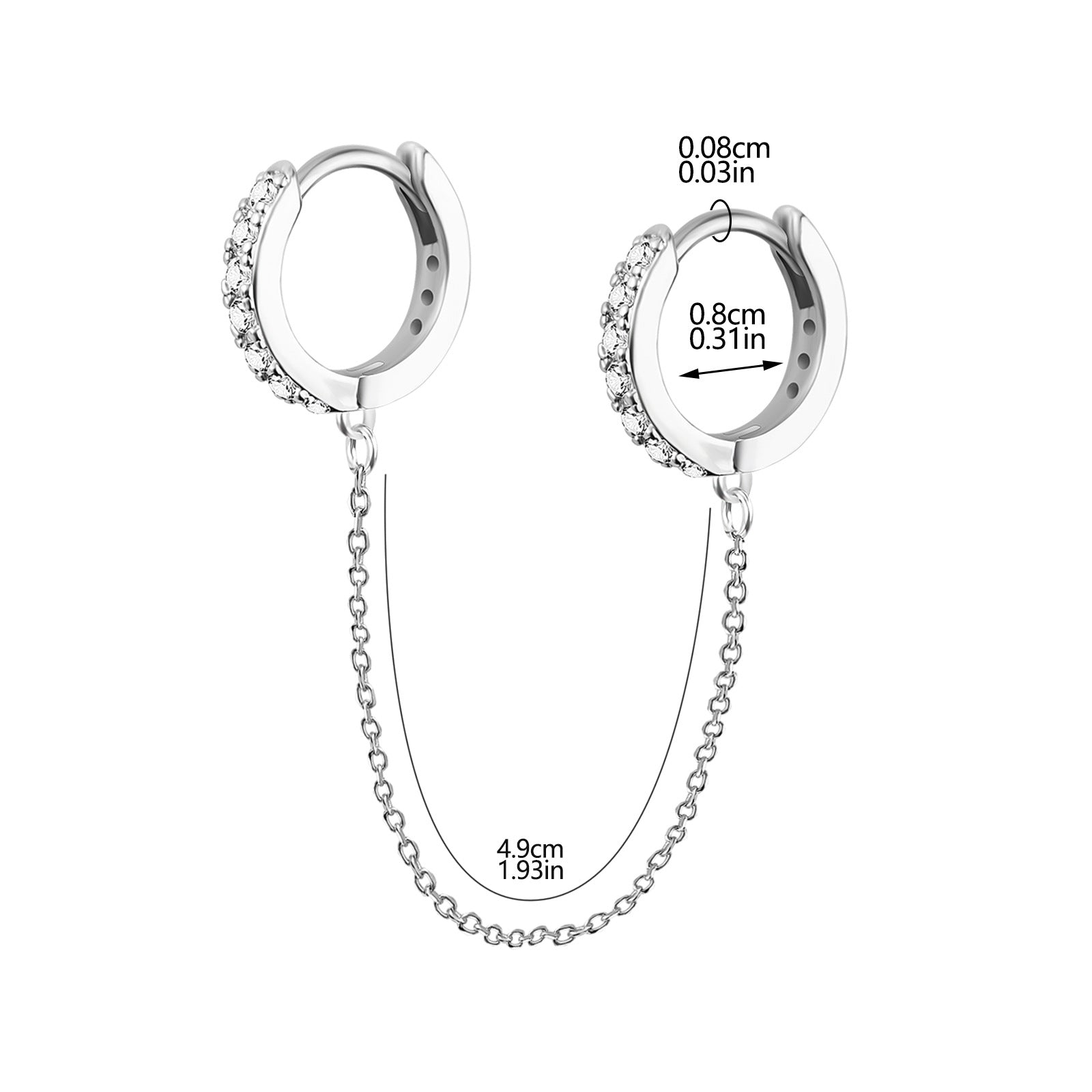 18K Gold Cartilage Huggie Hoop Earrings for Upper Lobe - Two Hole Piercing Jewelry | HSPJ274 | Perfect for Everyday Wear, Date Night & Special Occasions