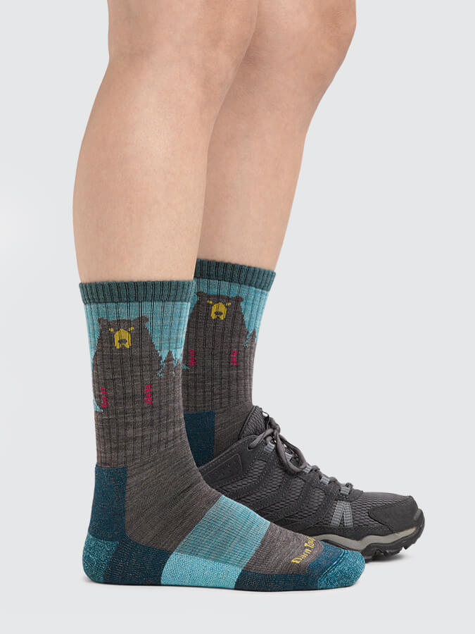 Darn Tough 1970 Bear Town Micro Crew Lightweight Hiking Socks for Women - Cushioned Comfort for Outdoor Adventures, Trail Running & Daily Wear