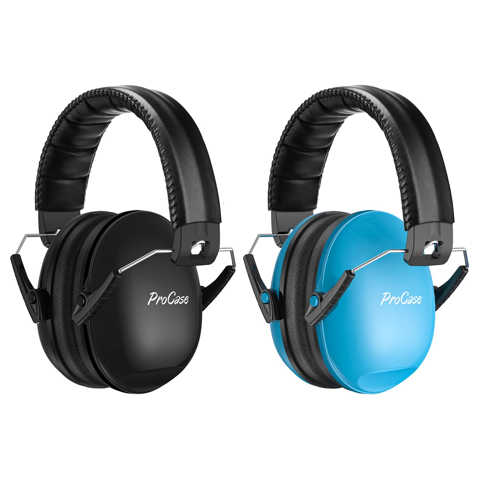 ProCase Kids Noise Cancelling Headphones with 27dB SNR, Toddler Ear Protection for Concerts, Fireworks, Shooting & Air Shows - 2 Pack (Blue & Black) - Perfect for Travel, School & Sensory-Friendly Activities