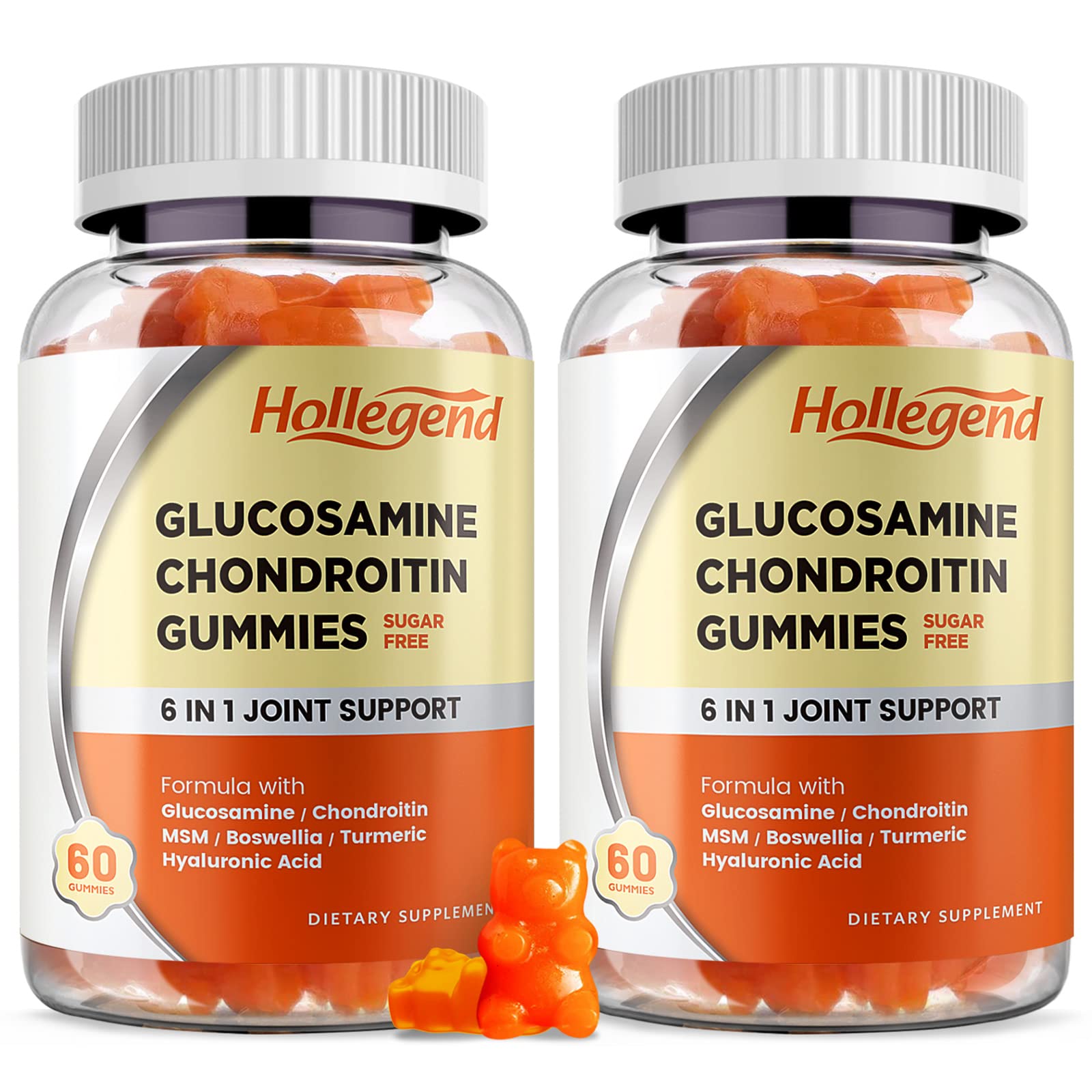 Glucosamine Chondroitin Gummies Sugar Free - 1500mg Joint Support Supplement with MSM & Turmeric for Adults (120 Count) - Supports Mobility & Comfort for Active Lifestyles