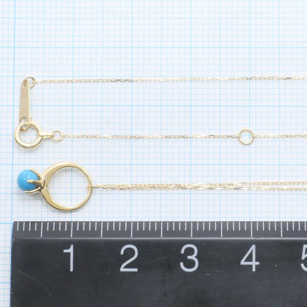 18K Yellow Gold Turquoise Necklace for Women | Handmade Genuine Turquoise Pendant | Elegant Jewelry Gift for Birthday, Anniversary & Special Occasions