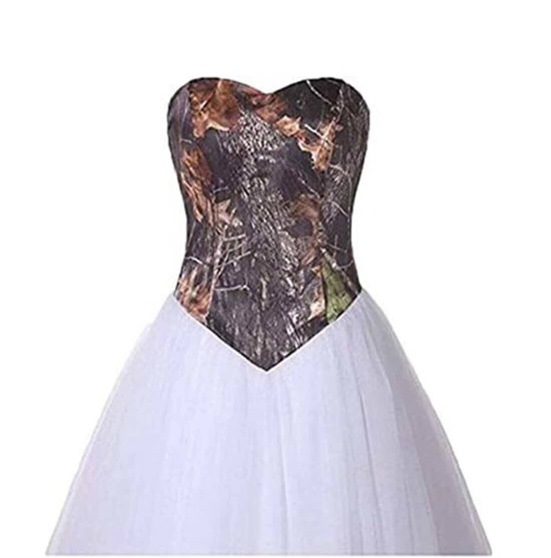 Women's Camouflage Wedding Dresses - Long Sleeve Camo Bridal Gowns for Plus Size Brides | Perfect for Outdoor, Military-Themed, and Boho Chic Weddings