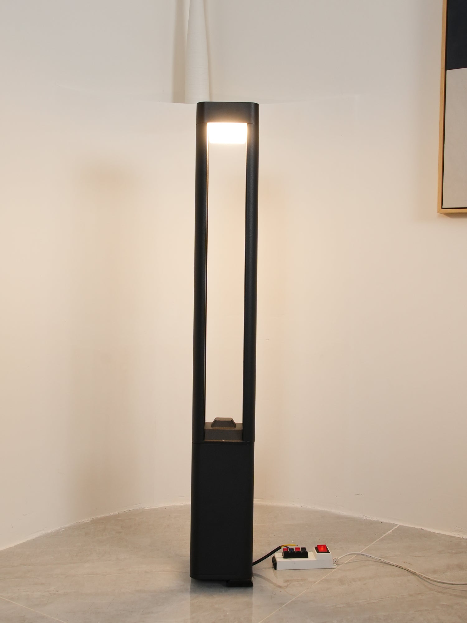 Modern Rectangular LED Garden Light - Outdoor Landscape Lighting for Pathways, Patios, and Gardens - Weatherproof Solar Powered Column Light for Home & Yard Decor