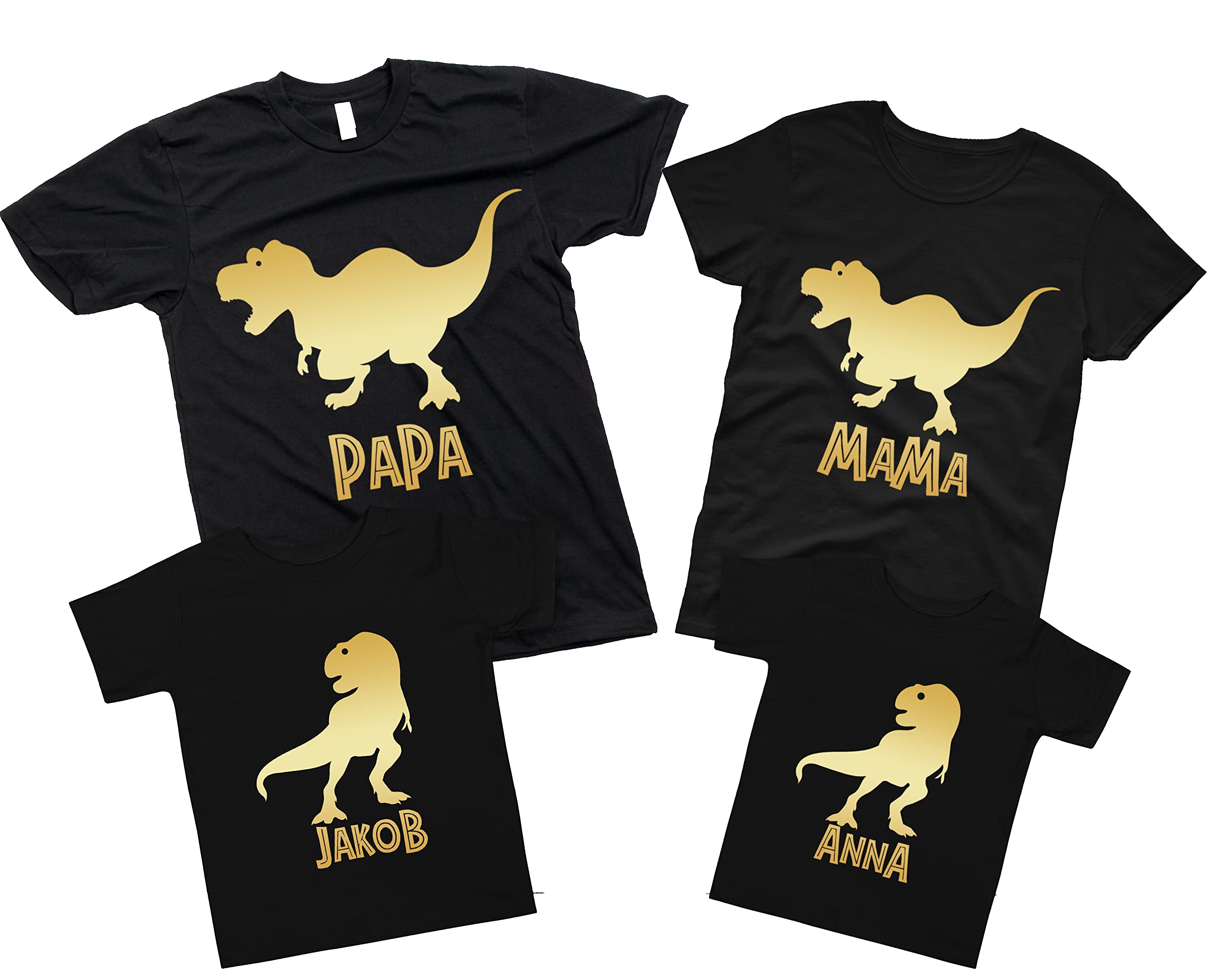 Custom Dinosaur Family Matching T-Shirts - Personalized Dino Birthday Shirts for Mom & Kids - Cute Dinosaur Themed Family Party Outfits for Birthdays, Reunions and Photo Shoots