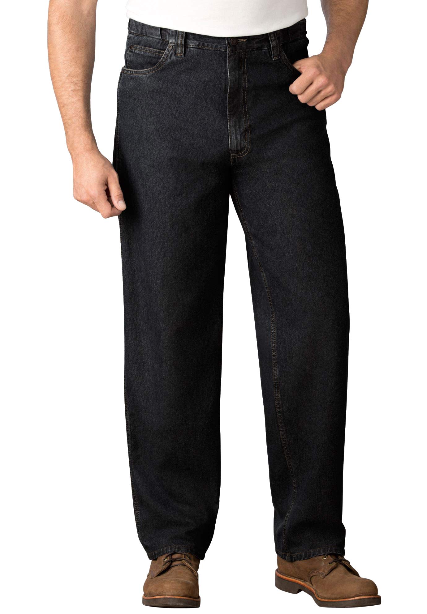 Big & Tall Men's Stretch Relaxed Fit Jeans with Expandable Waist - Comfortable Denim Pants for Casual Wear, Work & Everyday Use