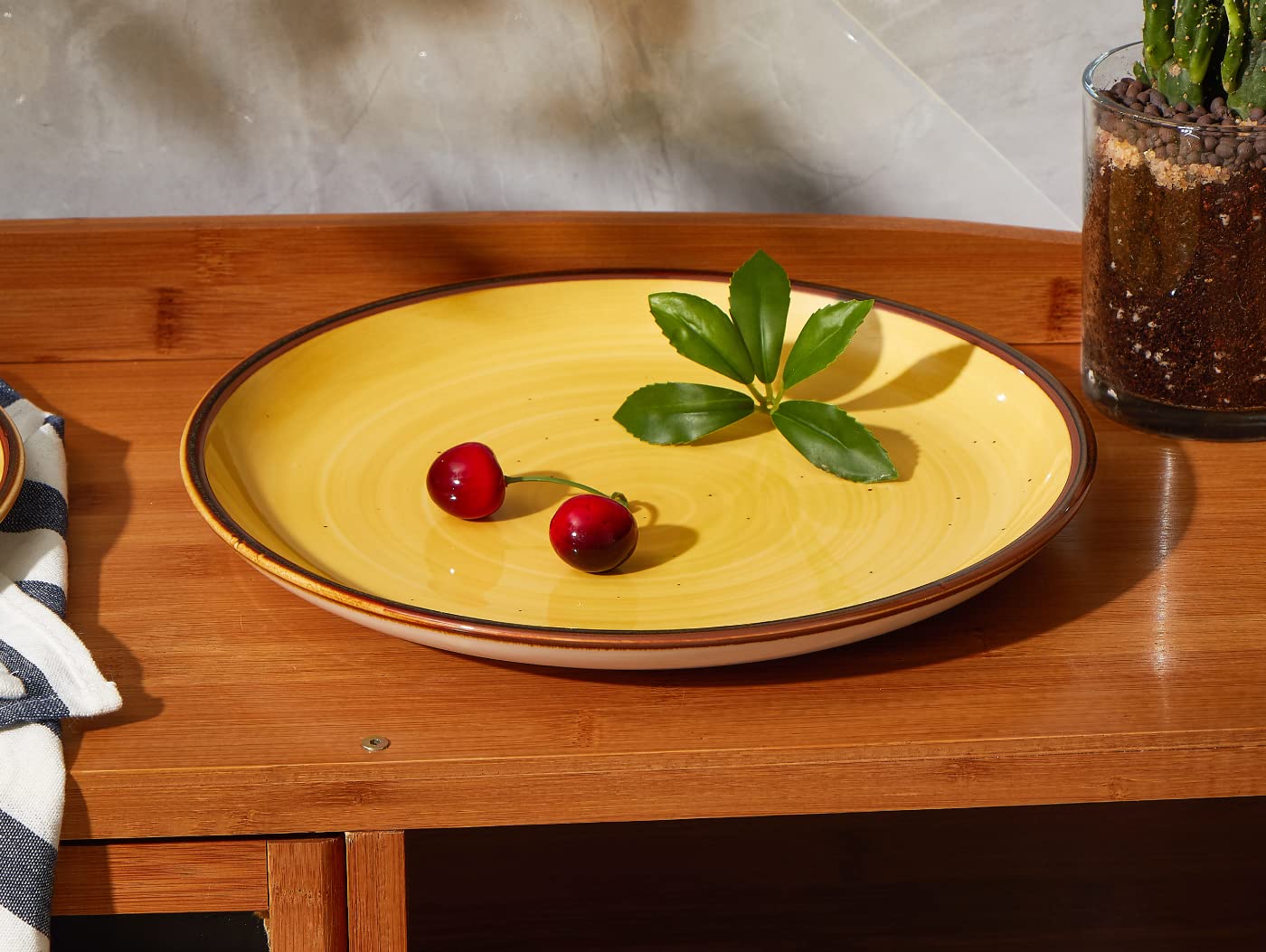 ONEMORE 10.5 Inch Porcelain Dinner Plates Set of 4 - Microwave & Dishwasher Safe Ceramic Plates for Salad, Dessert, Pasta - Elegant Tableware for Restaurants, Dinner Parties & Home Dining
