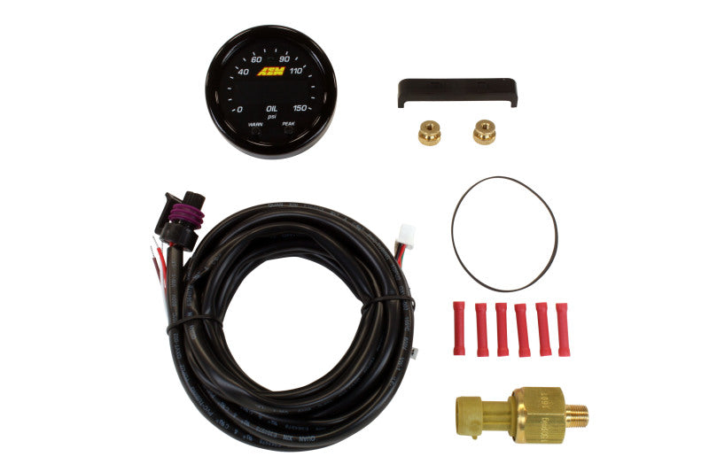 AEM X Series 0-150 PSI Oil Pressure Gauge Kit - High Performance Engine Monitoring for Racing, Off-Road & Classic Cars